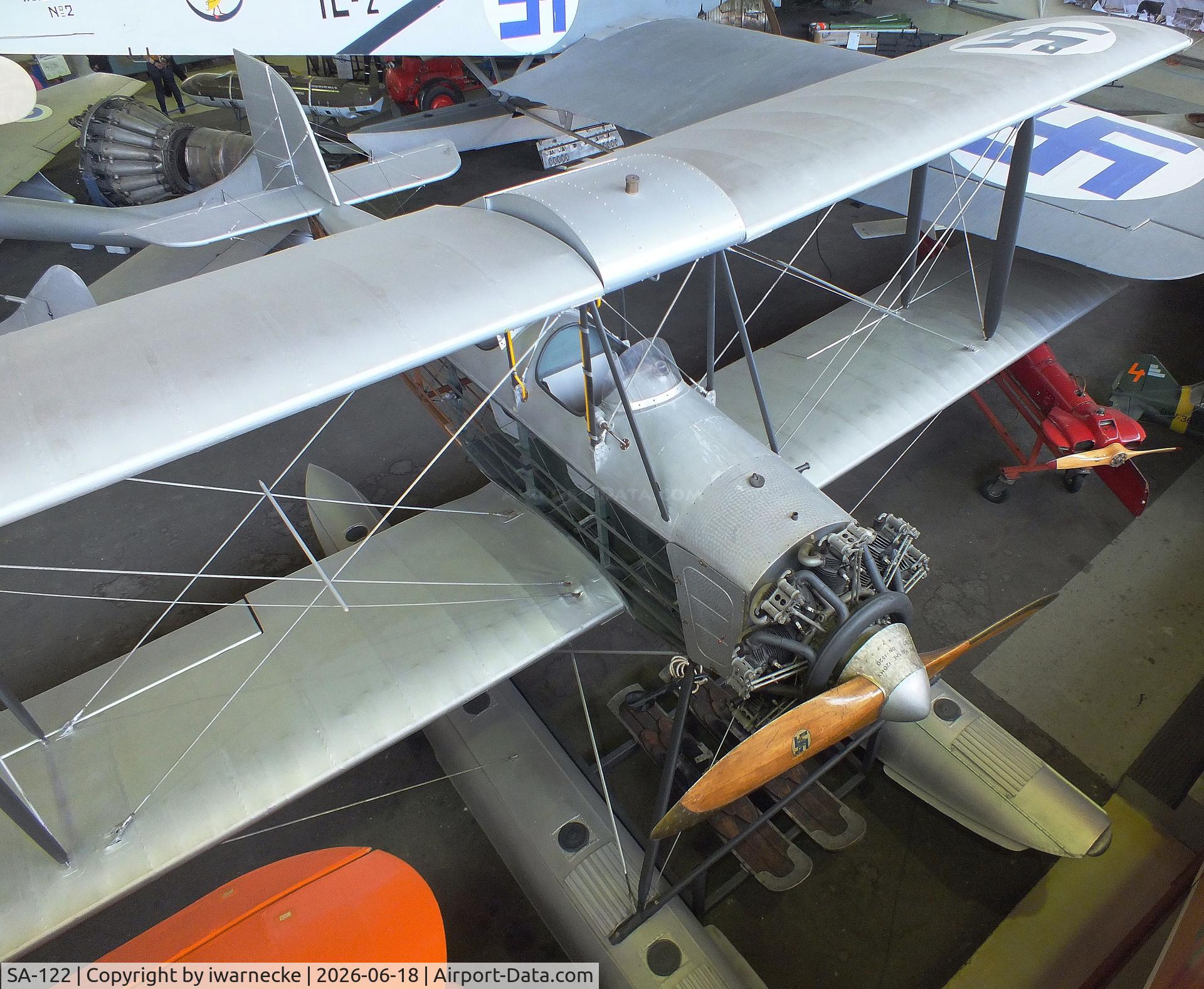 Aircraft SA-122, Valtion Saaski II, c/n 11/5, Valtion lentokonetehdas VL Sääski II (starboard fuselage minus skin) at the Suomen Ilmailumuseo (Finnish Aviation Museum), Vantaa, photo by iwarnecke