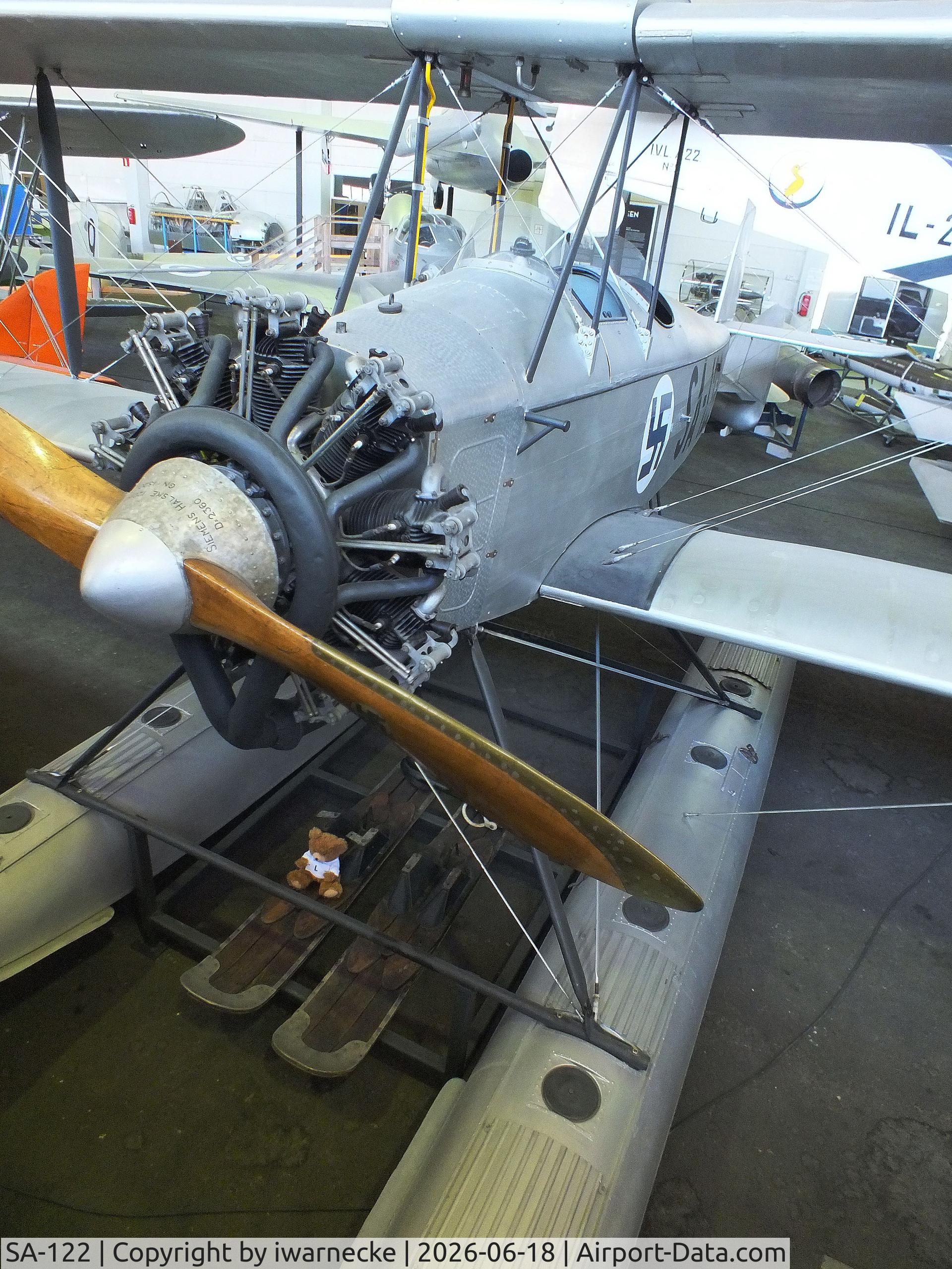 Aircraft SA-122, Valtion Saaski II, c/n 11/5, Valtion lentokonetehdas VL Sääski II (starboard fuselage minus skin) at the Suomen Ilmailumuseo (Finnish Aviation Museum), Vantaa, photo by iwarnecke