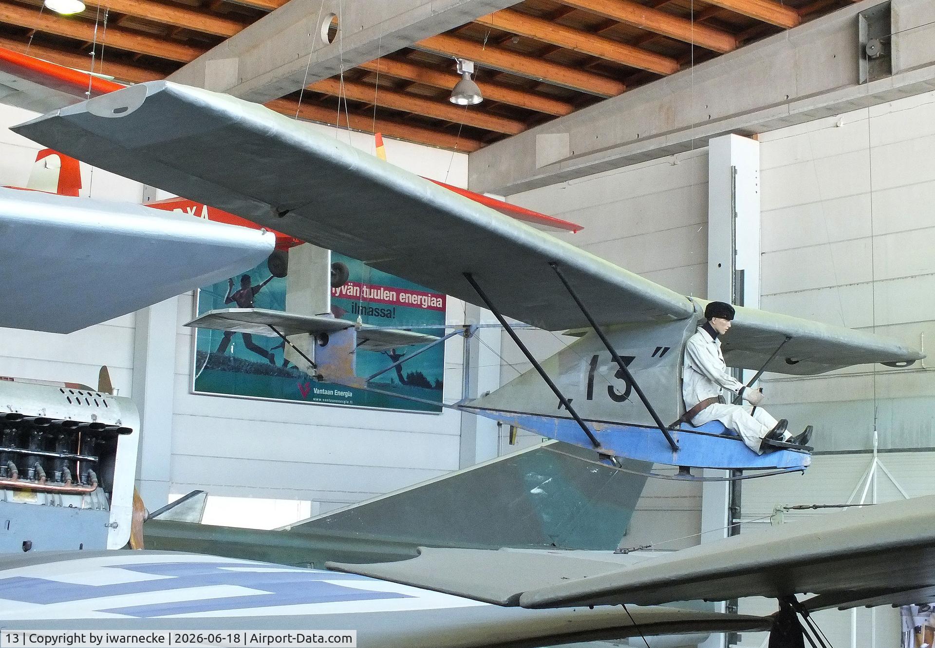 Aircraft 13, 1935 Segelflugzeugbau Kassel 12 A, c/n not found_13, Segelflugzeugbau Kassel 12 A (built by 13 conscripts at Santahamina garrison Helsinki) at the Suomen Ilmailumuseo (Finnish Aviation Museum), Vantaa, photo by iwarnecke