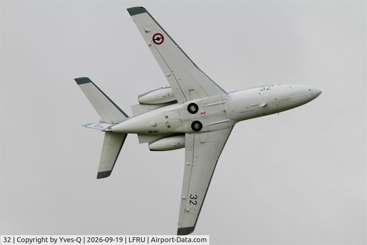 Aircraft 32, 1974 Dassault Falcon 10MER, c/n 32, Falcon 10 MER, On display, Morlaix-Ploujean airport (LFRU-MXN), at LFRU, photo by Yves-Q