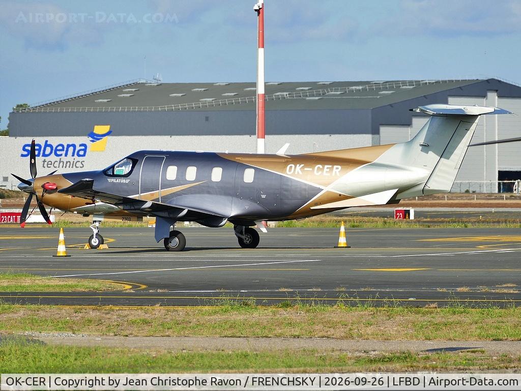 Aircraft OK-CER, 2023 Pilatus PC-12 NGX, c/n 2303, OK Aviation, at LFBD, photo by Jean Christophe Ravon / FRENCHSKY
