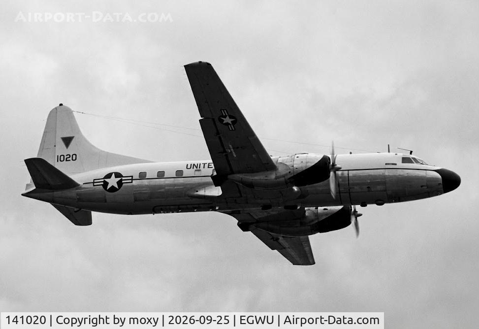 Aircraft 141020, 1956 Convair C-131F (R4Y-1) Samaritan, c/n 303, Convair C-131F (R4Y-1) Samaritan departing Northolt circa 1963, at EGWU, photo by moxy