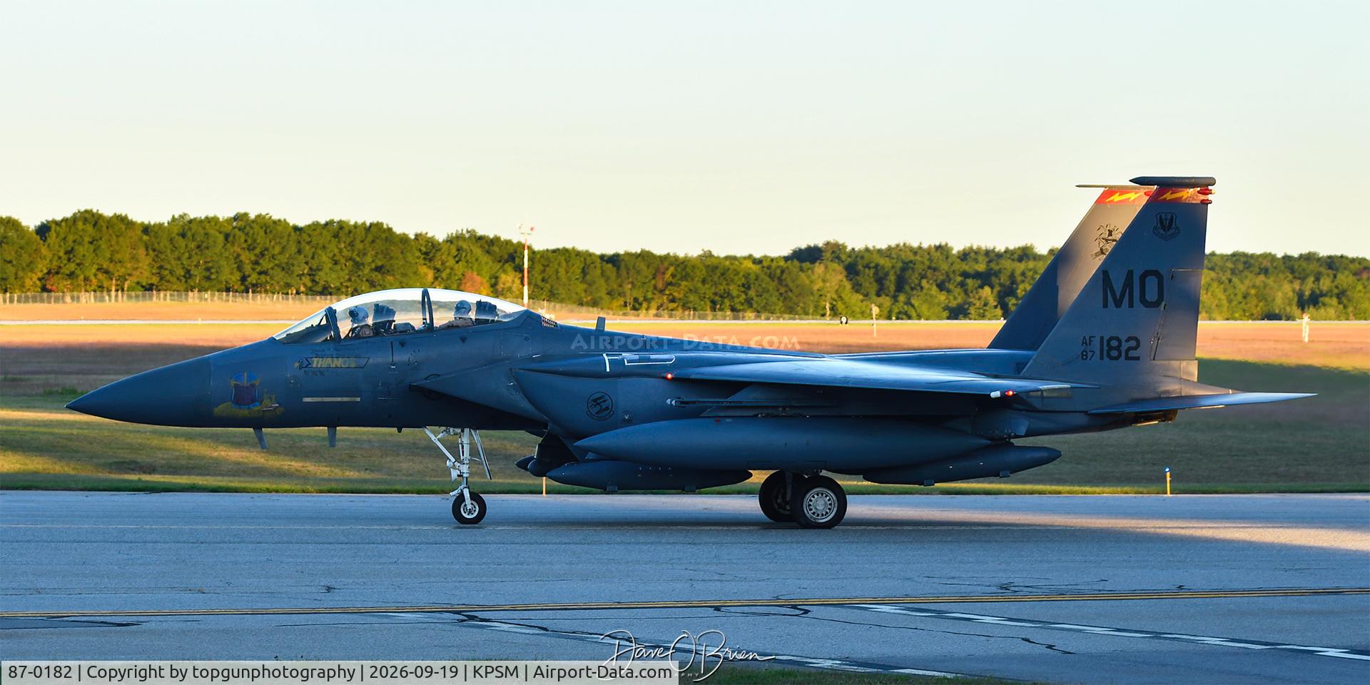 Aircraft 87-0182, 1987 McDonnell Douglas F-15E Strike Eagle, c/n 1047/E022, TBOLT12, at KPSM, photo by topgunphotography