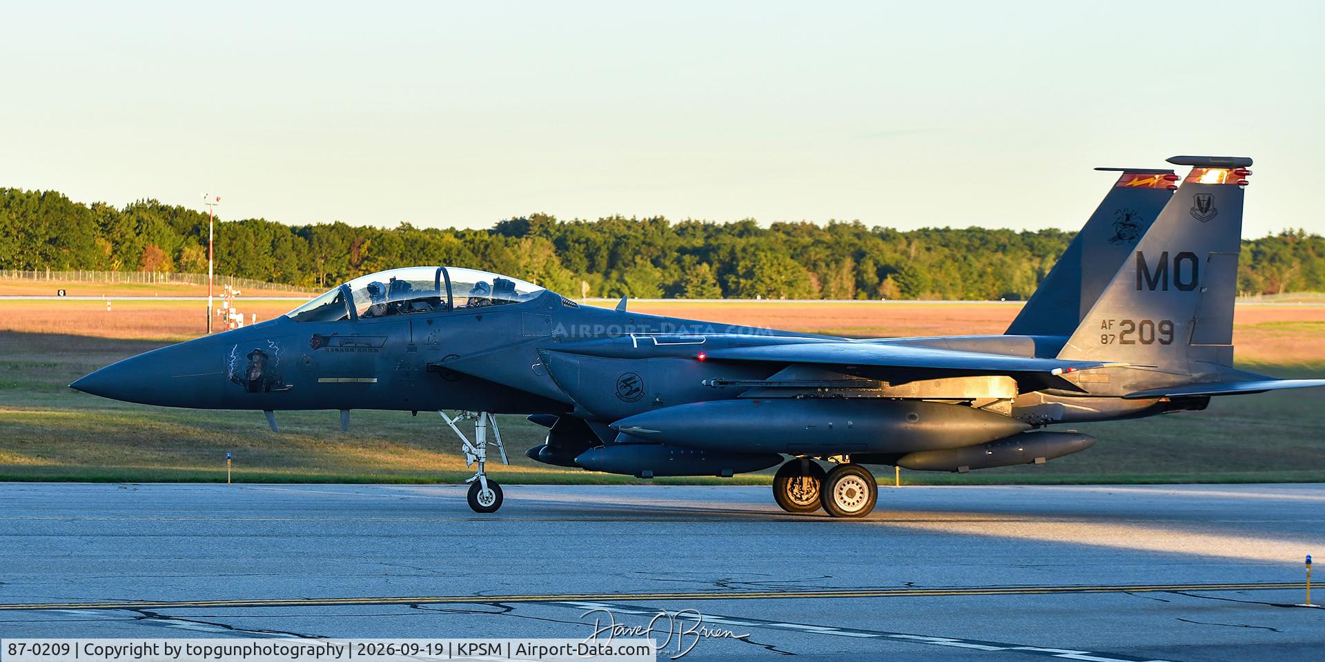 Aircraft 87-0209, 1987 McDonnell Douglas F-15E Strike Eagle, c/n 1074/E049, TBOLT13, at KPSM, photo by topgunphotography