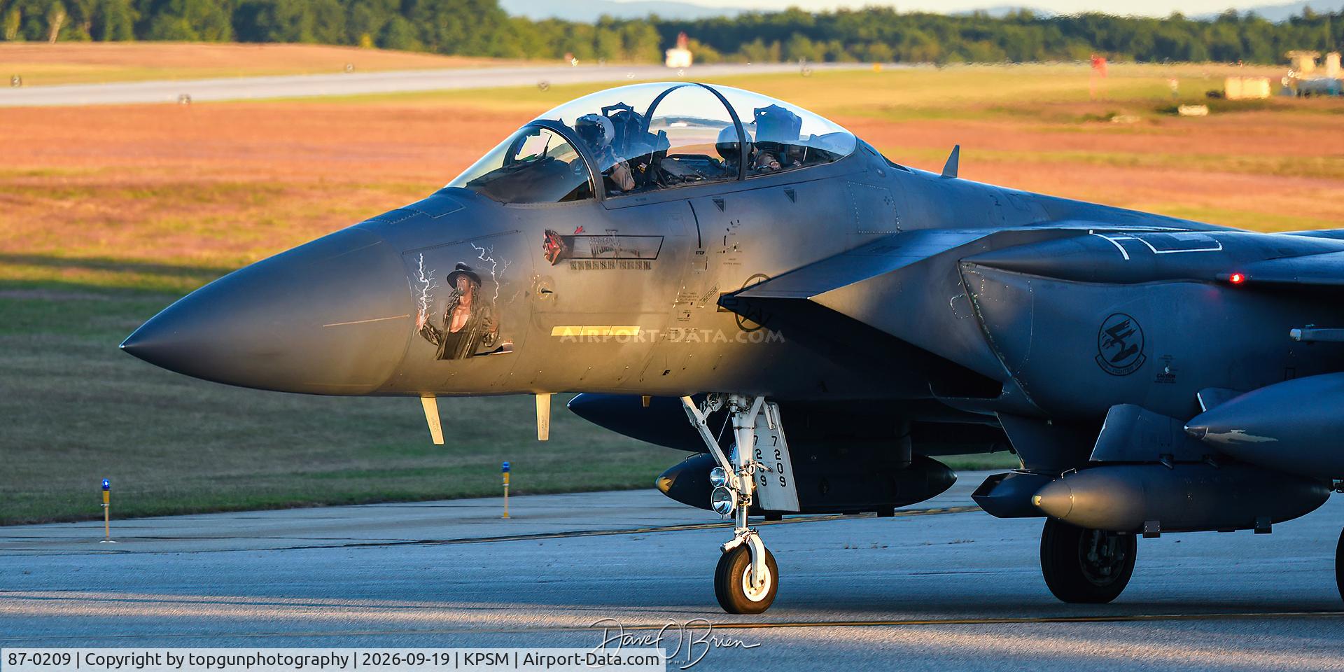 Aircraft 87-0209, 1987 McDonnell Douglas F-15E Strike Eagle, c/n 1074/E049, TBOLT13, at KPSM, photo by topgunphotography