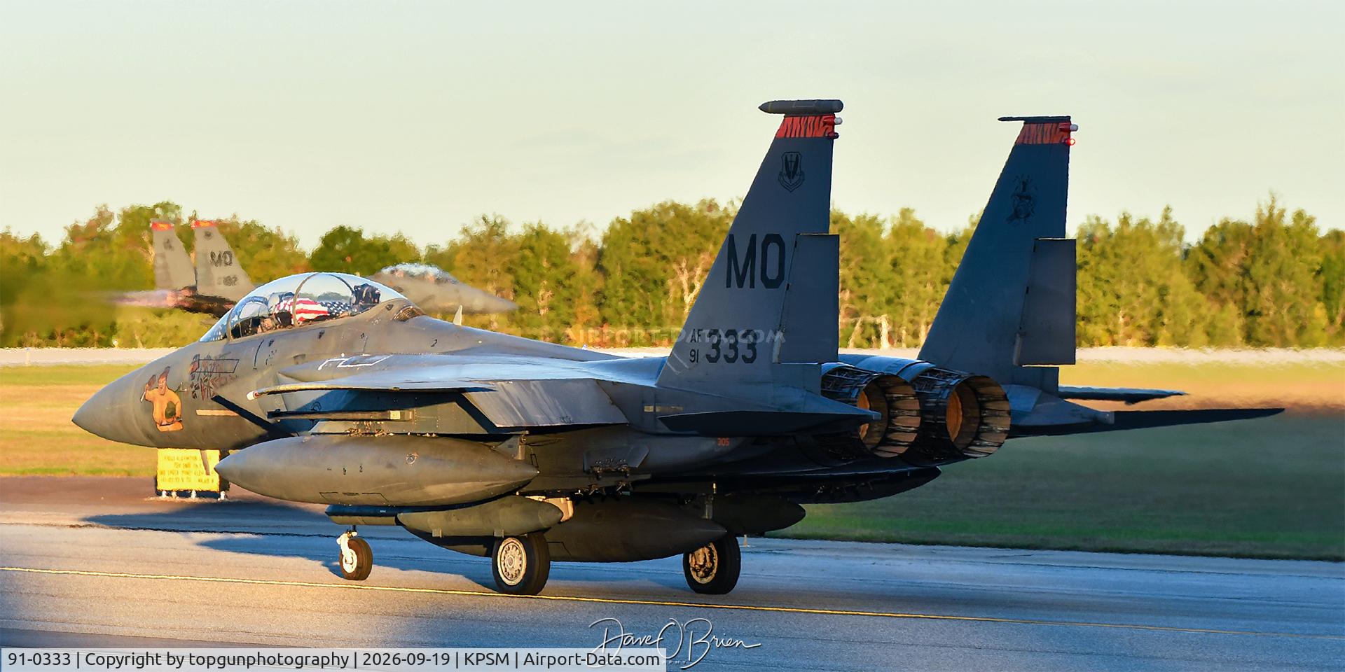 Aircraft 91-0333, 1991 McDonnell Douglas F-15E Strike Eagle Strike Eagle, c/n 1240/E198, TBOLT15, at KPSM, photo by topgunphotography