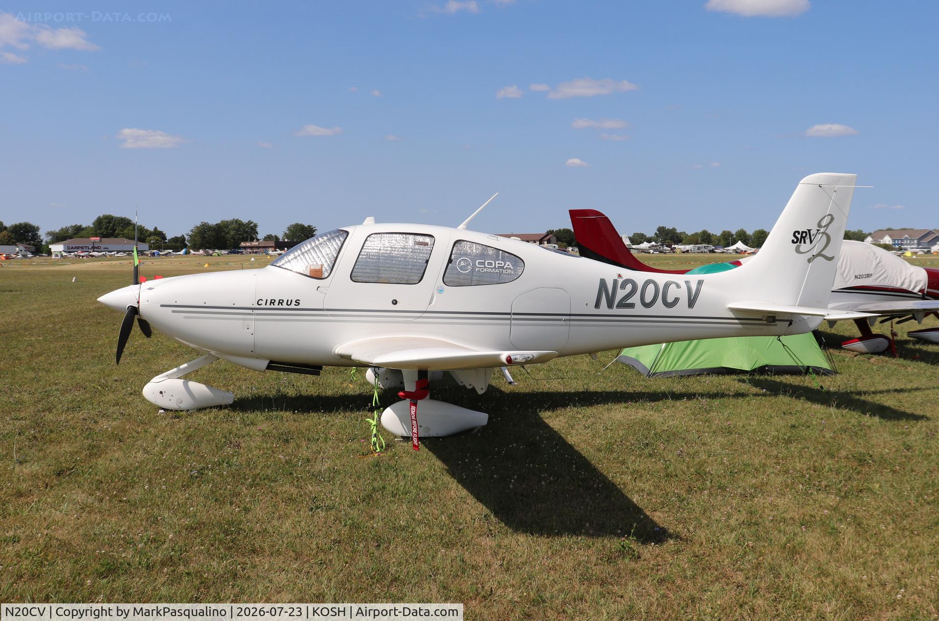 Aircraft N20CV, 2005 Cirrus SR20, c/n 1532, Cirrus SR20, at KOSH, photo by MarkPasqualino