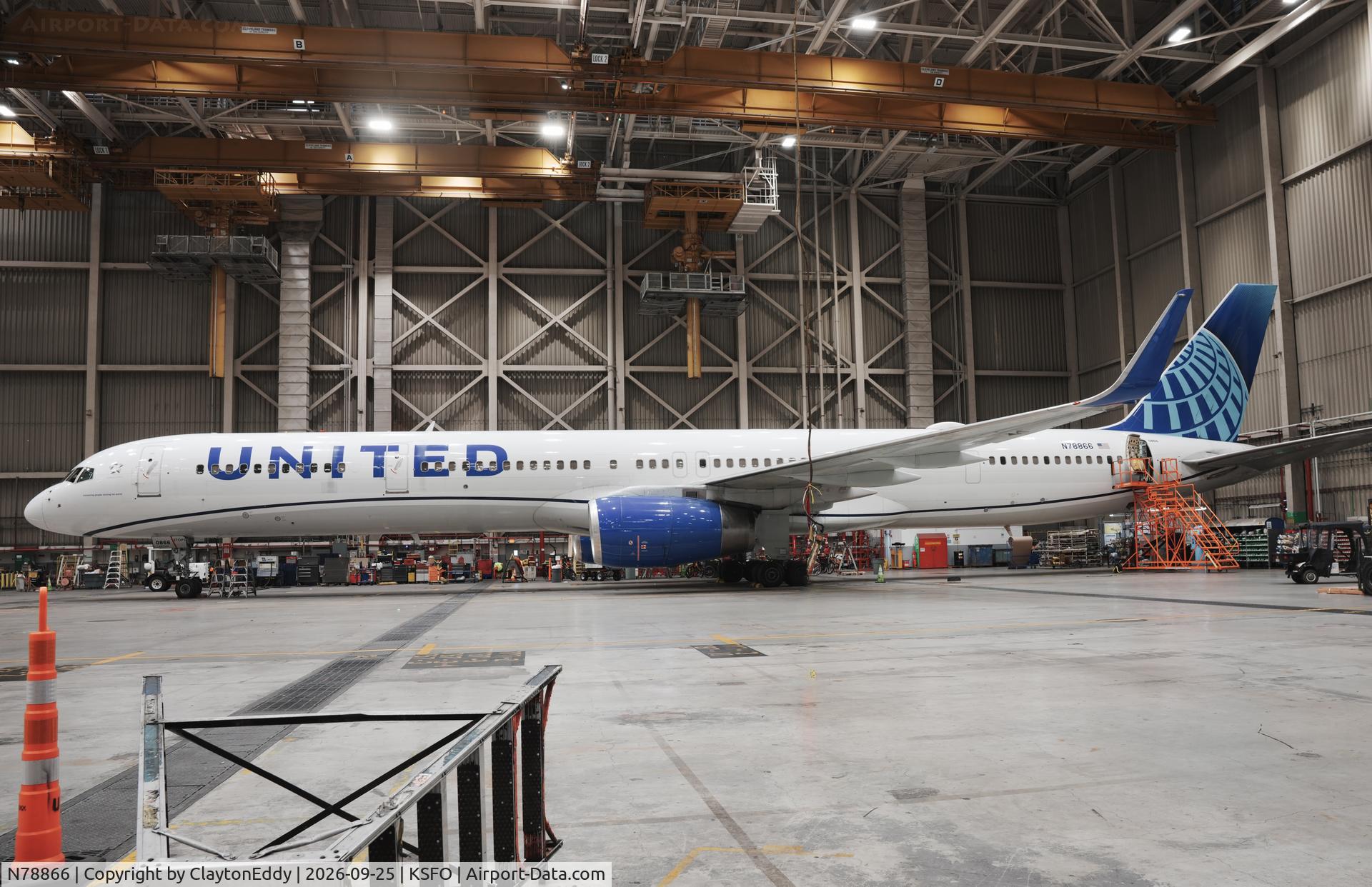 Aircraft N78866, 2002 Boeing 757-33N, c/n 32591, SFO 2026, at KSFO, photo by ClaytonEddy