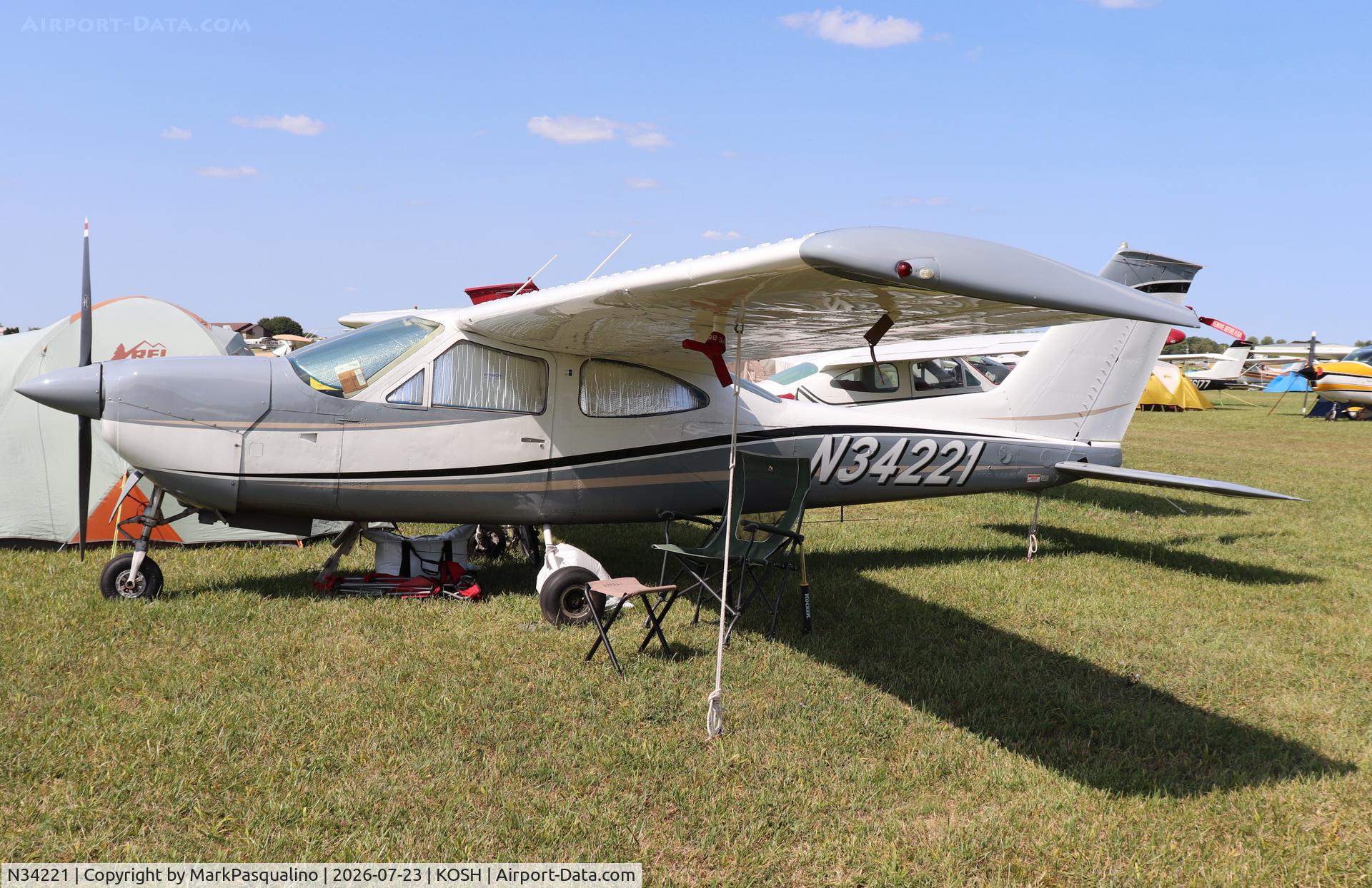 Aircraft N34221, 1976 Cessna 177RG Cardinal, c/n 177RG0985, Cessna 177RG, at KOSH, photo by MarkPasqualino