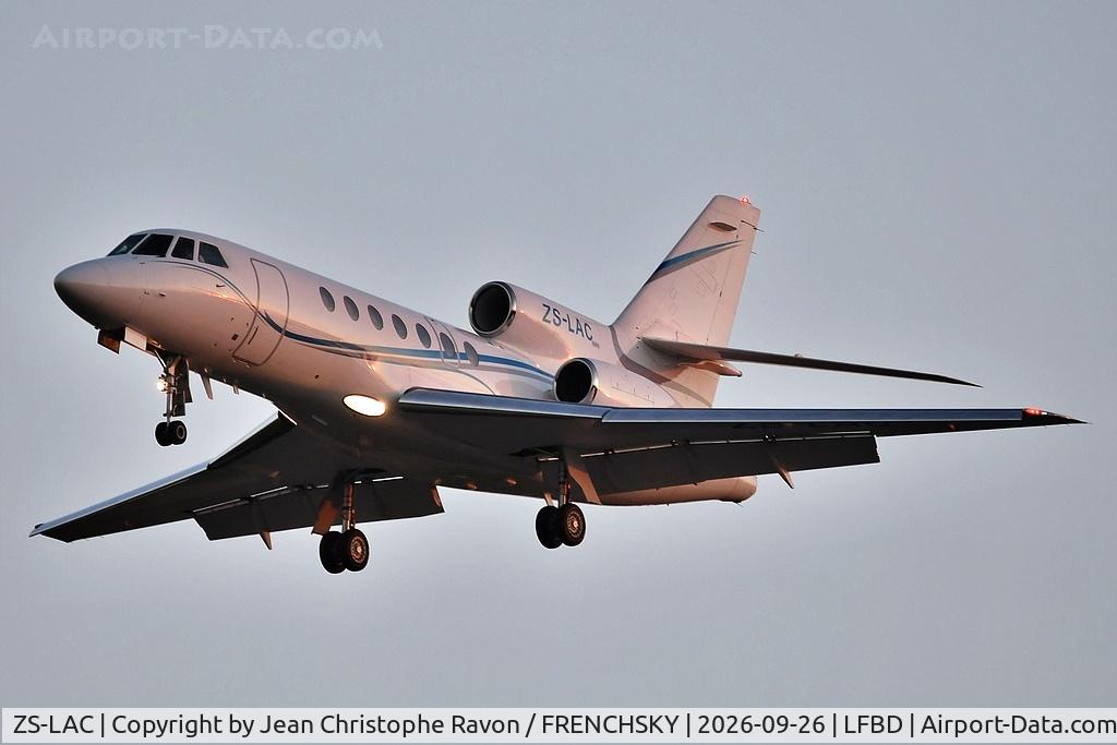 Aircraft ZS-LAC, 1997 Dassault Falcon 50EX, c/n 257, Abuja (ABV) Bordeaux (BOD) GRA51, at LFBD, photo by Jean Christophe Ravon / FRENCHSKY
