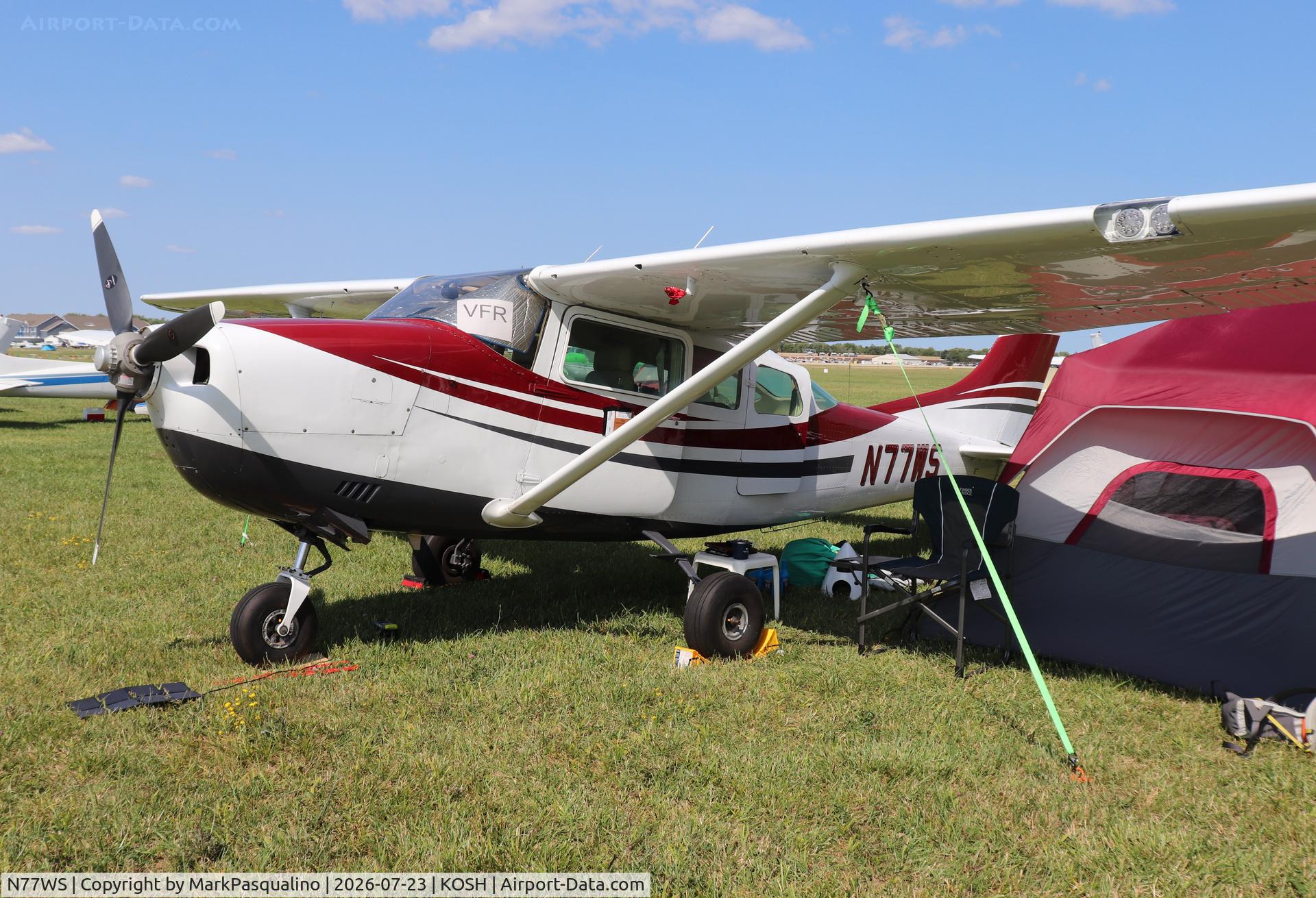 Aircraft N77WS, 1969 Cessna P206E Super Skylane, c/n P206-0628, Cessna P206E, at KOSH, photo by MarkPasqualino