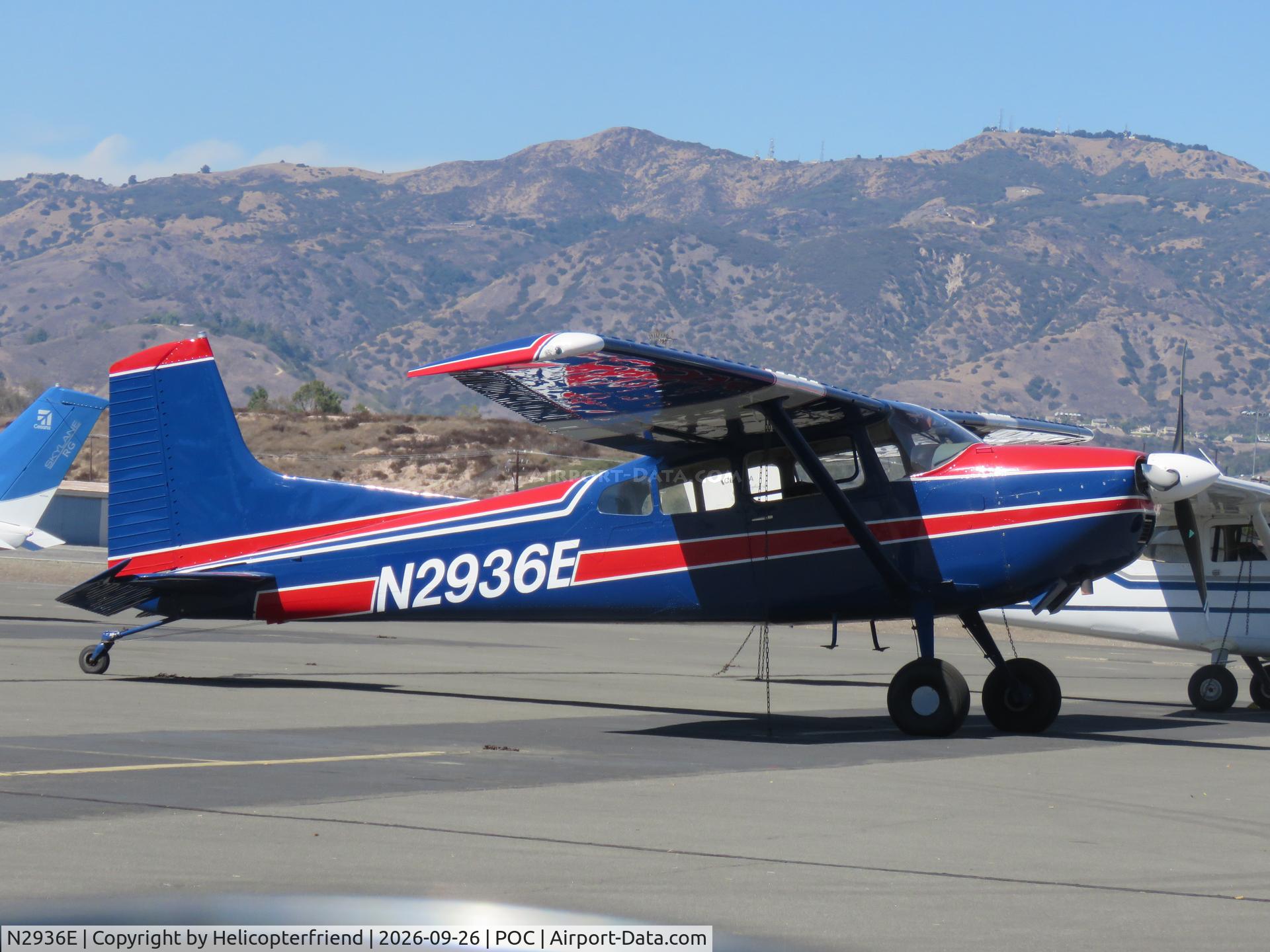 Aircraft N2936E, 1975 Cessna 180J, c/n 18052562, Parked in transit parking, at POC, photo by Helicopterfriend