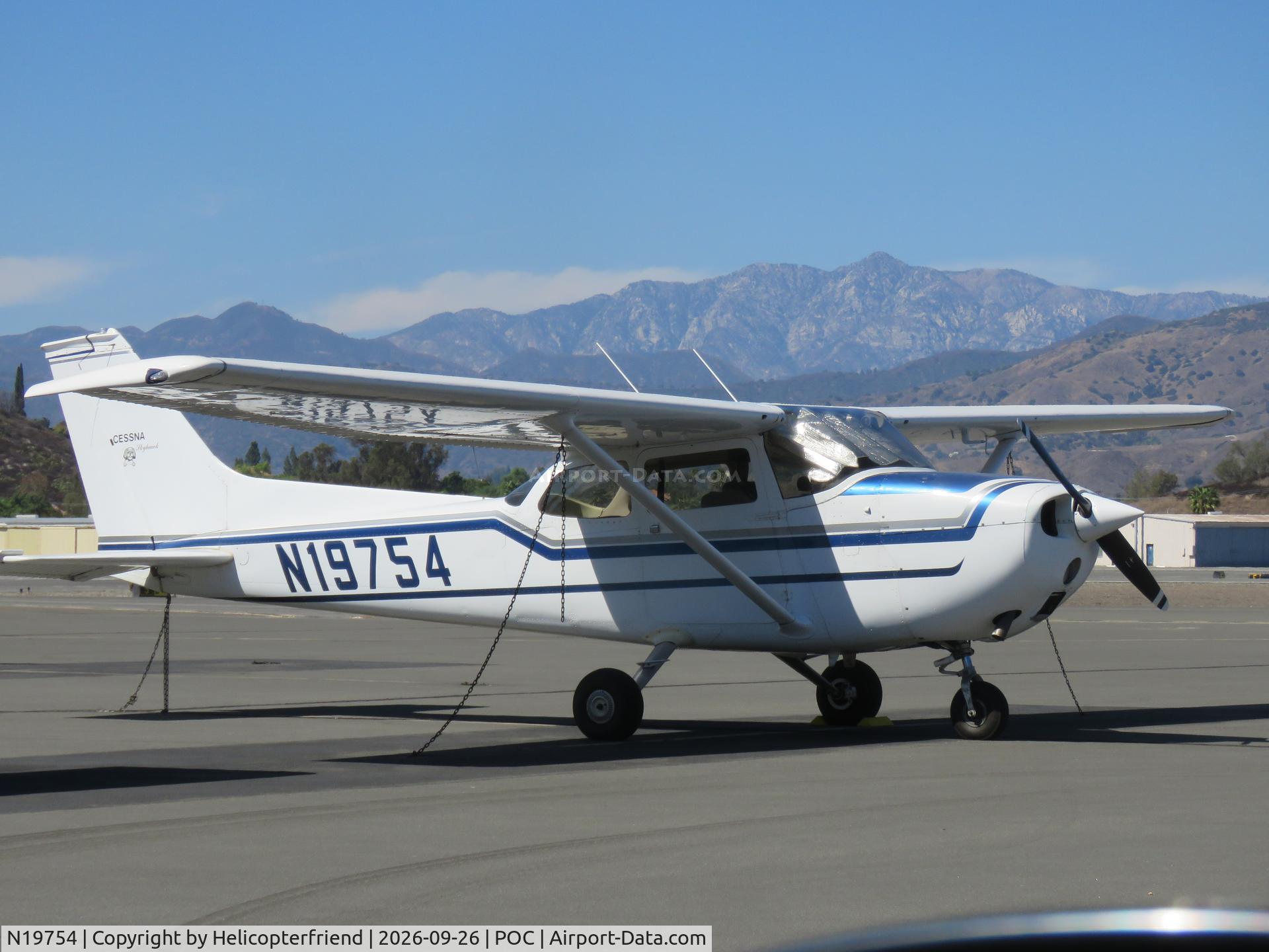 Aircraft N19754, 1972 Cessna 172L, c/n 17260724, Parked in transit parking, at POC, photo by Helicopterfriend