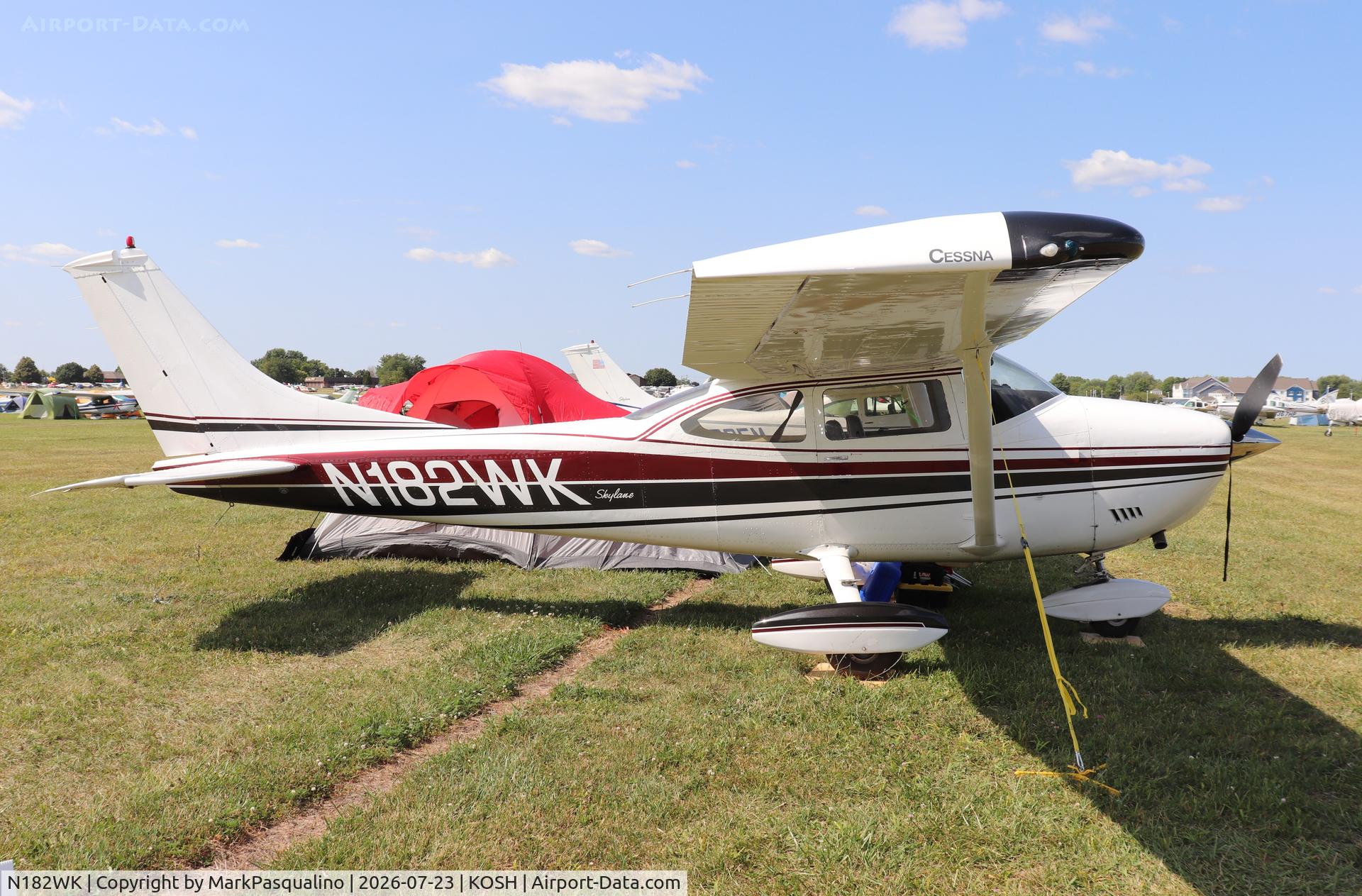 Aircraft N182WK, 1972 Cessna 182P Skylane, c/n 18261257, Cessna 182P, at KOSH, photo by MarkPasqualino