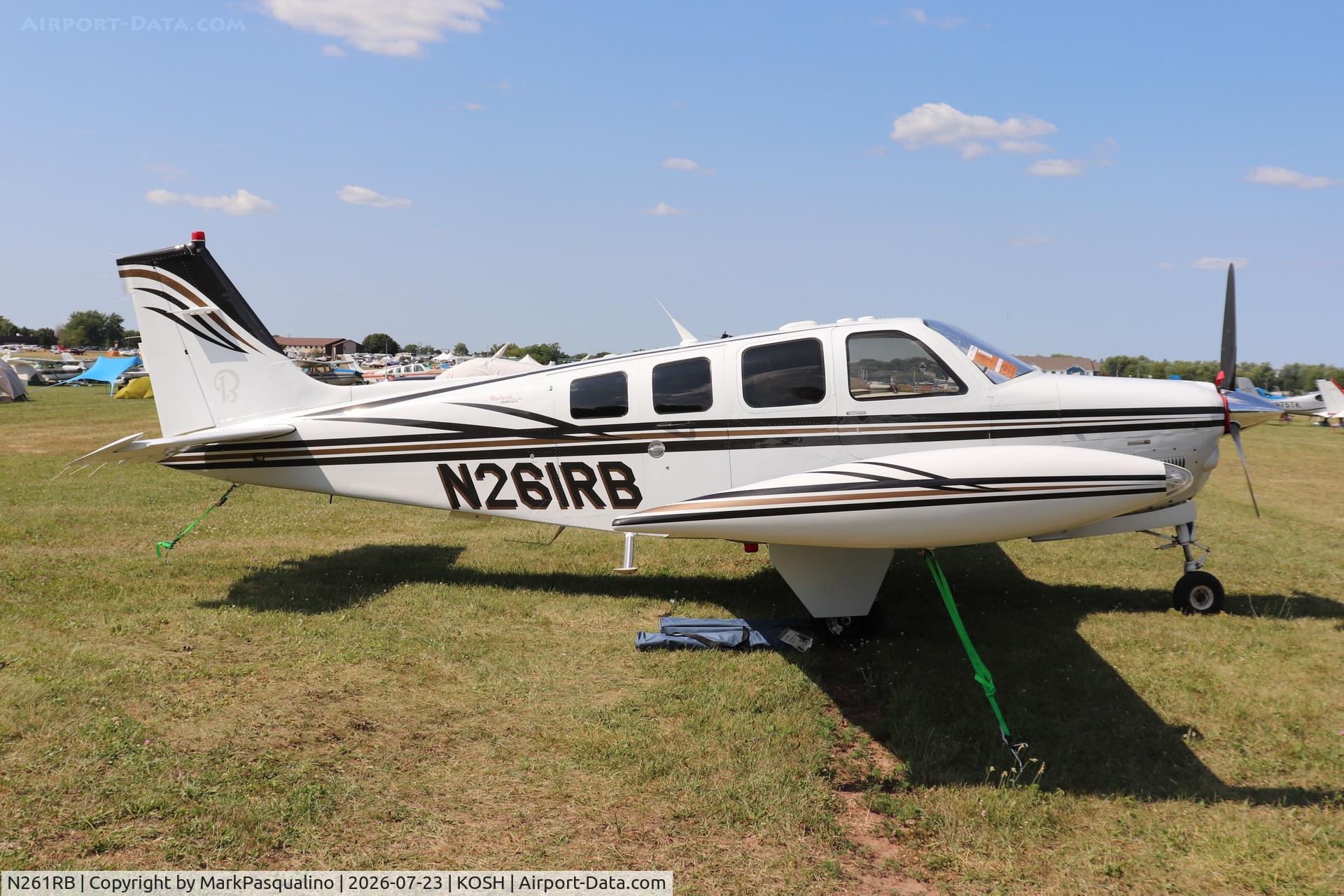 Aircraft N261RB, Raytheon Aircraft Company G36, c/n E-3682, Beech G36, at KOSH, photo by MarkPasqualino
