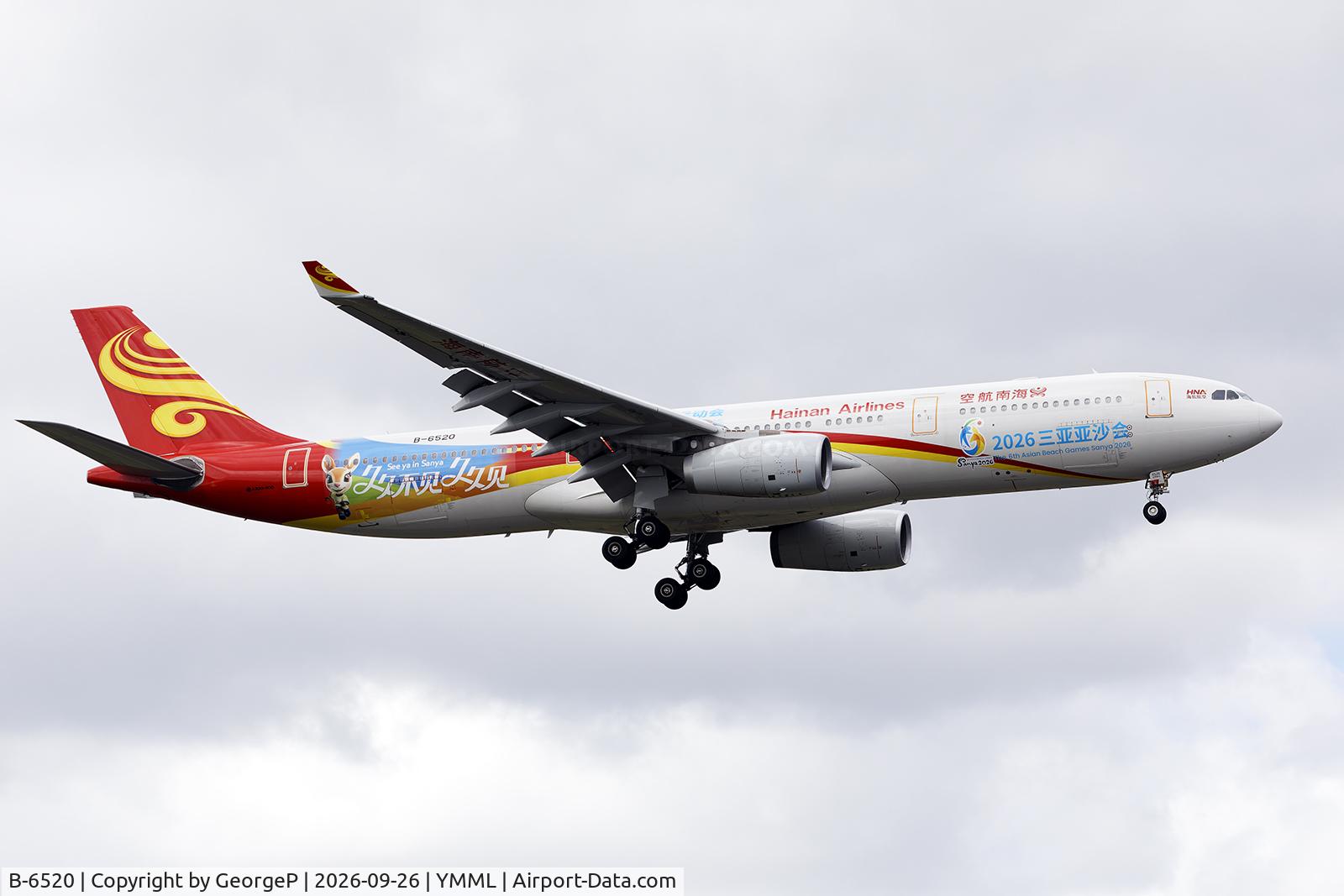 Aircraft B-6520, 2010 Airbus A330-343X, c/n 1168, Short final for runway 16., at YMML, photo by GeorgeP