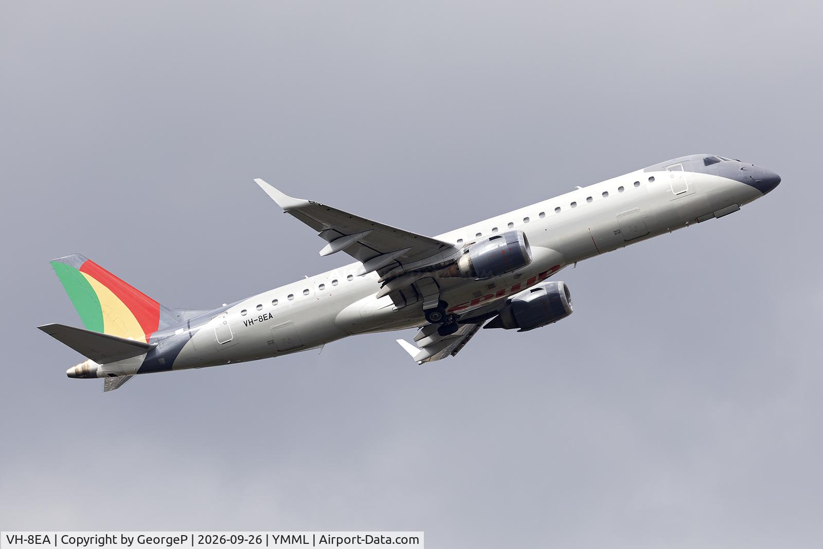 Aircraft VH-8EA, EMBRAER ERJ 190-100 LR, c/n 19000488, Departing from runway 16., at YMML, photo by GeorgeP