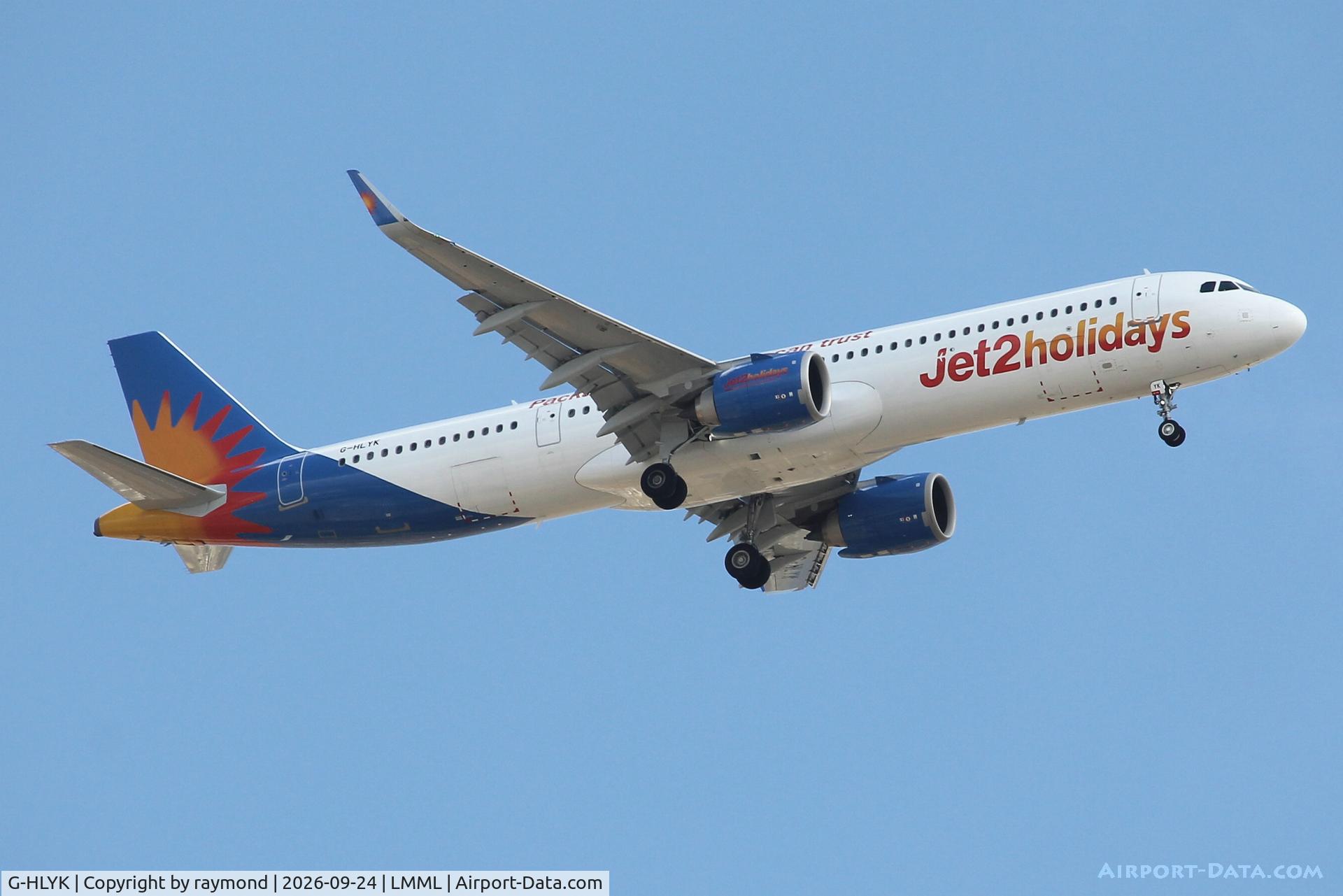 Aircraft G-HLYK, 2025 Airbus A321-251NX, c/n 12529, Airbus A321-251NX reg G-HLYK of Jet2 approaching RW13 in Malta., at LMML, photo by raymond