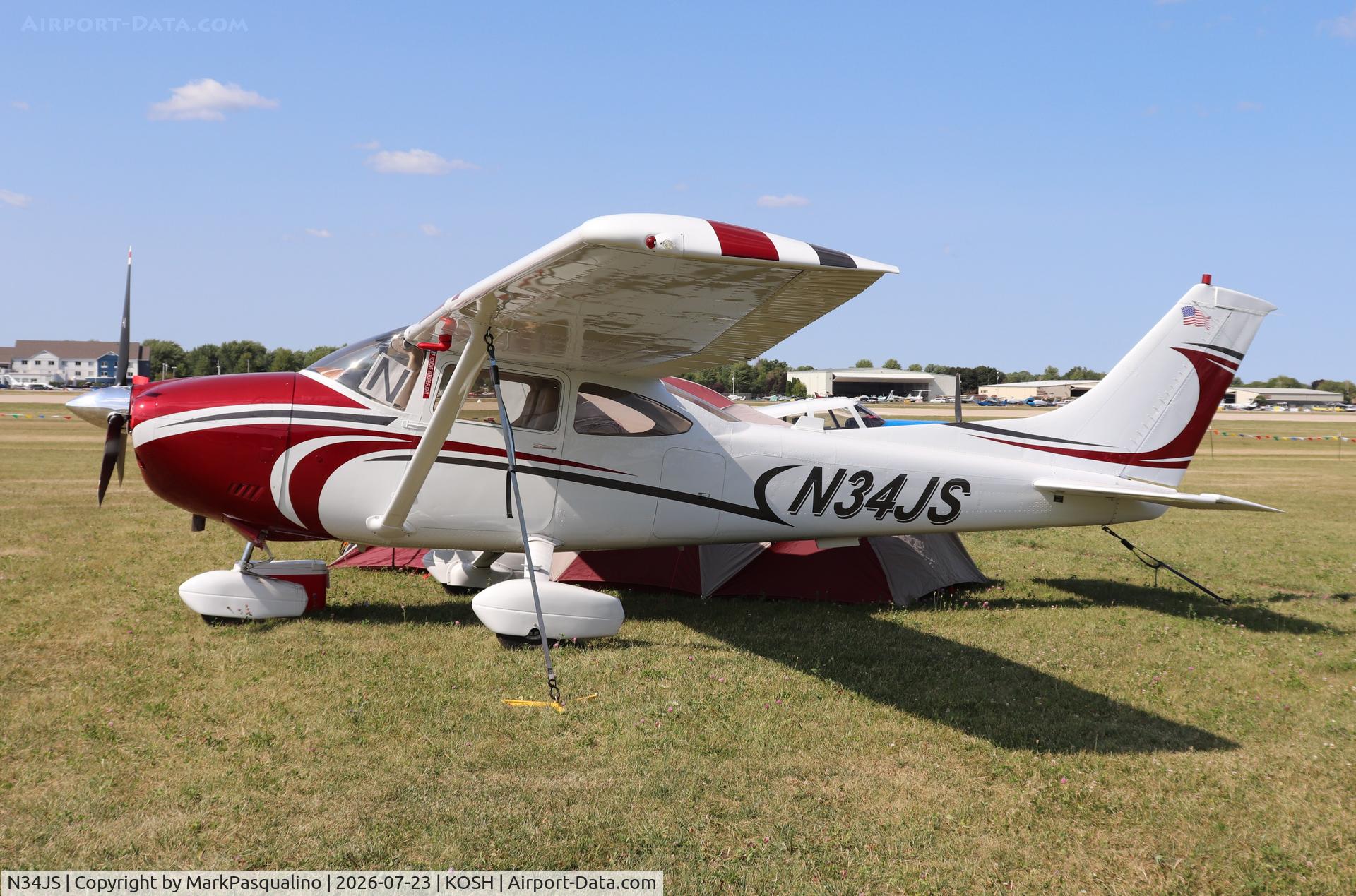 Aircraft N34JS, 1976 Cessna 182P Skylane, c/n 18264675, Cessna 182P, at KOSH, photo by MarkPasqualino