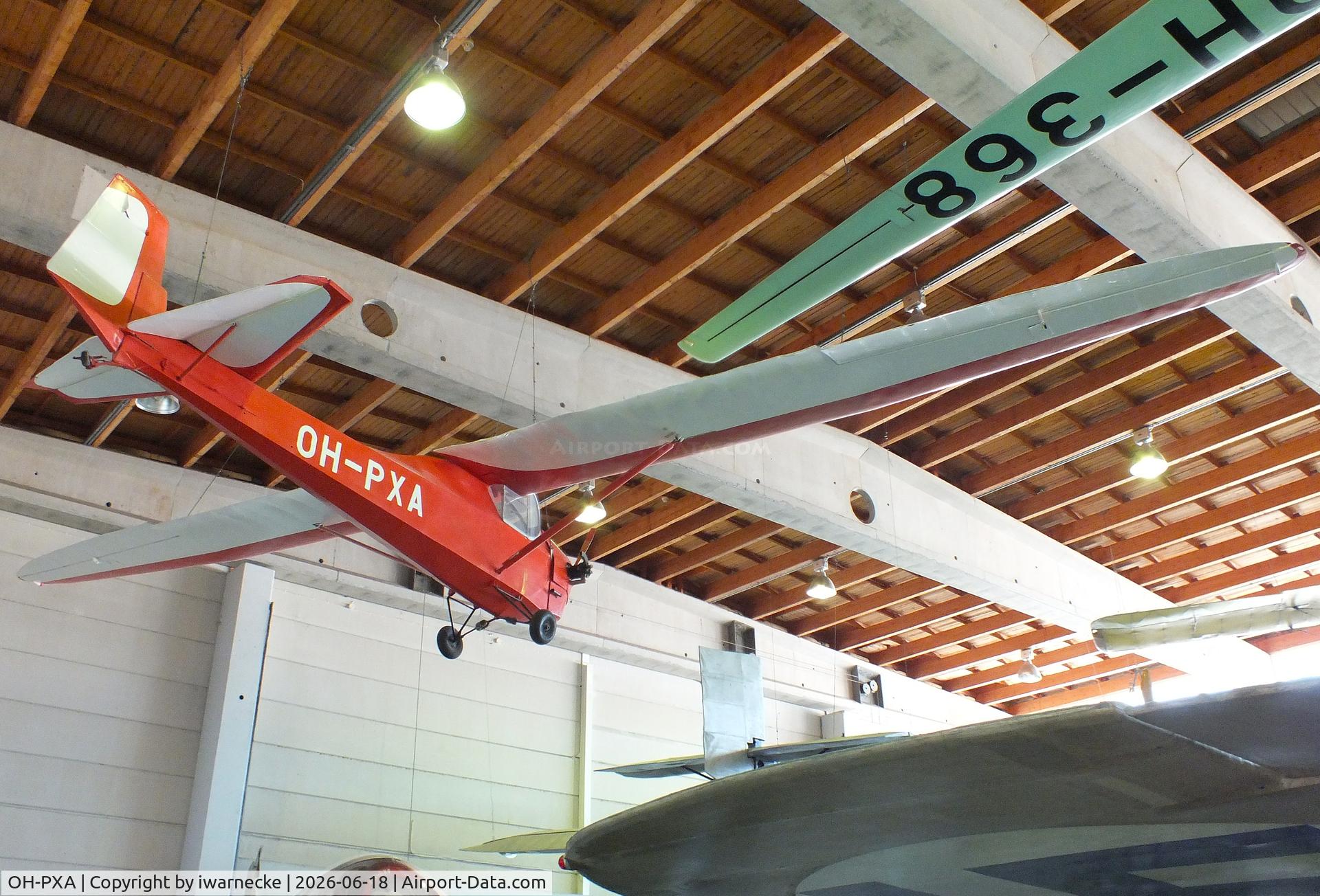 Aircraft OH-PXA, 1945 PIK PIK-10 Moottoribaby, c/n 1, Polyteknikkojen ilmailukerho PIK-10 Moottoribaby at the Suomen Ilmailumuseo (Finnish Aviation Museum), Vantaa, photo by iwarnecke