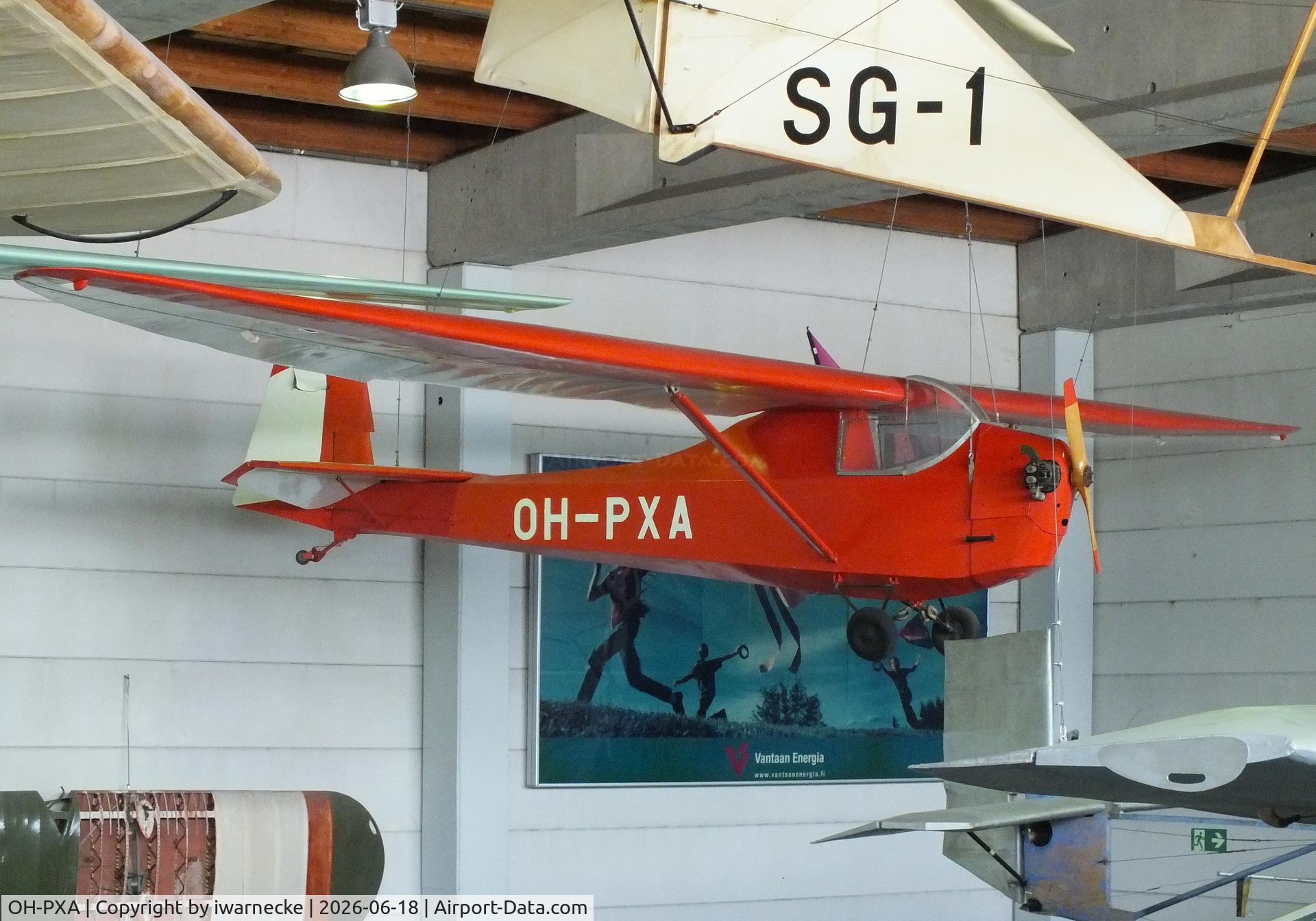 Aircraft OH-PXA, 1945 PIK PIK-10 Moottoribaby, c/n 1, Polyteknikkojen ilmailukerho PIK-10 Moottoribaby at the Suomen Ilmailumuseo (Finnish Aviation Museum), Vantaa, photo by iwarnecke