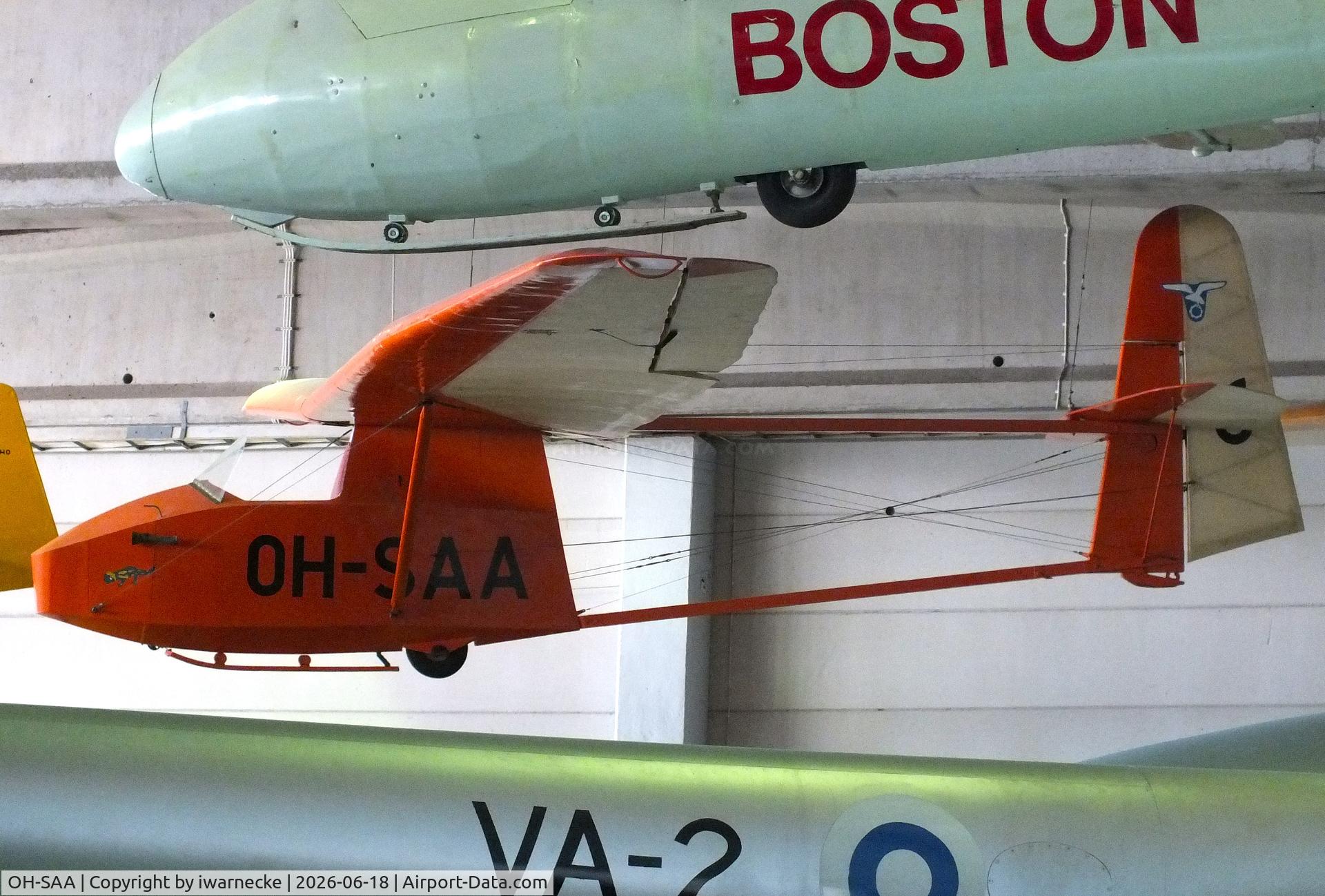 Aircraft OH-SAA, WWS 1 Salamandra, c/n 147, Wojskowe Warsztaty Szybowcowe WWS 1 Salamandra at the Suomen Ilmailumuseo (Finnish Aviation Museum), Vantaa, photo by iwarnecke