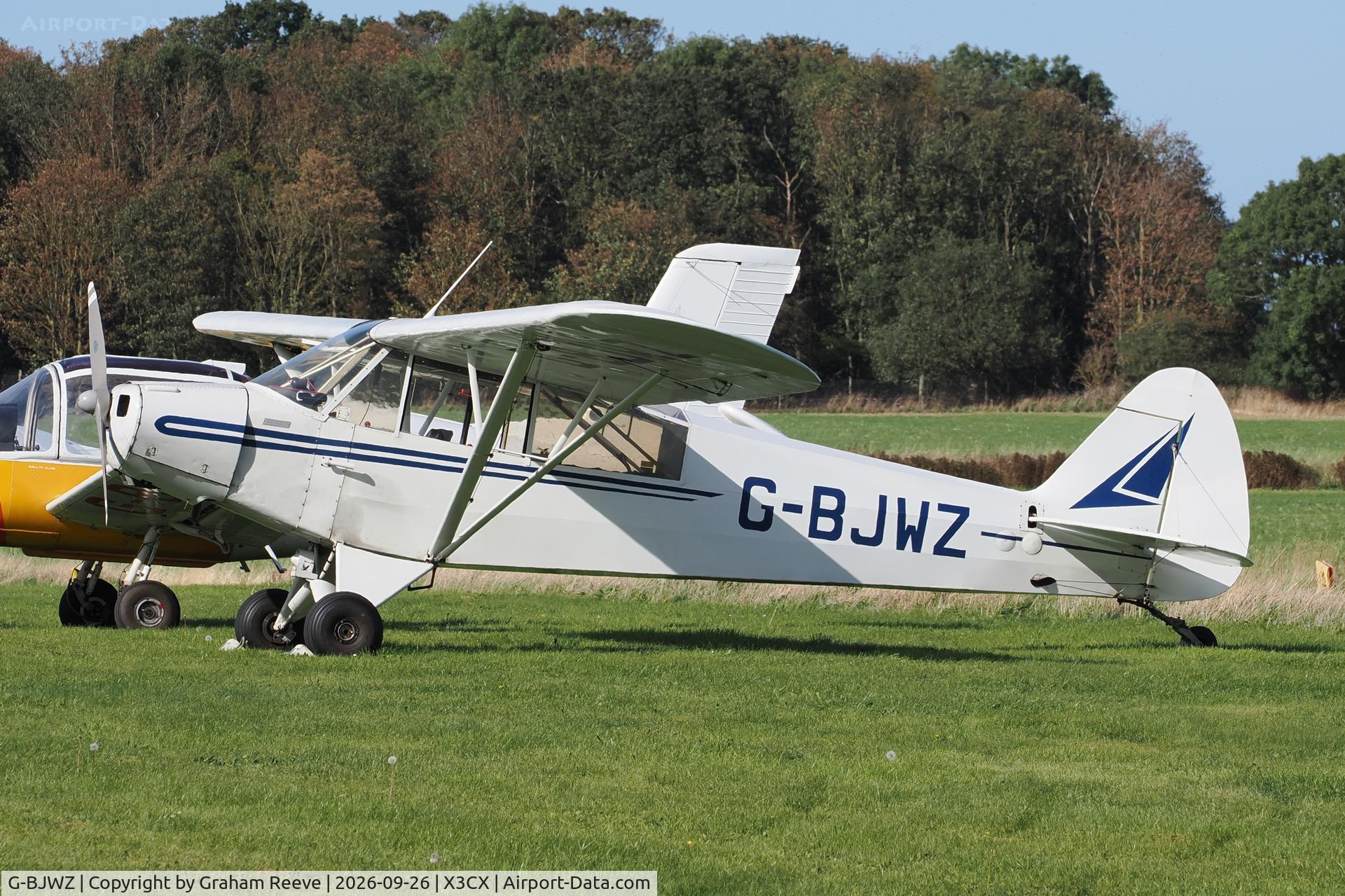 Aircraft G-BJWZ, 1951 Piper L-18C Super Cub (PA-18-95), c/n 18-1361, Parked at Northrepps., at X3CX, photo by Graham Reeve