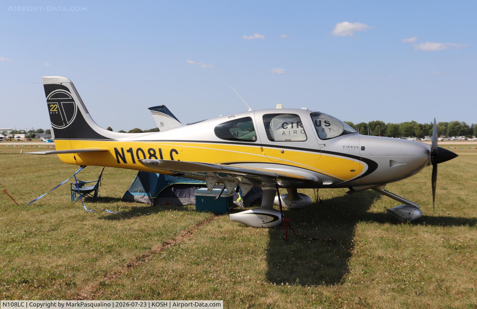 Aircraft N108LC, 2013 Cirrus SR22T, c/n 0535, Cirrus SR22T, at KOSH, photo by MarkPasqualino