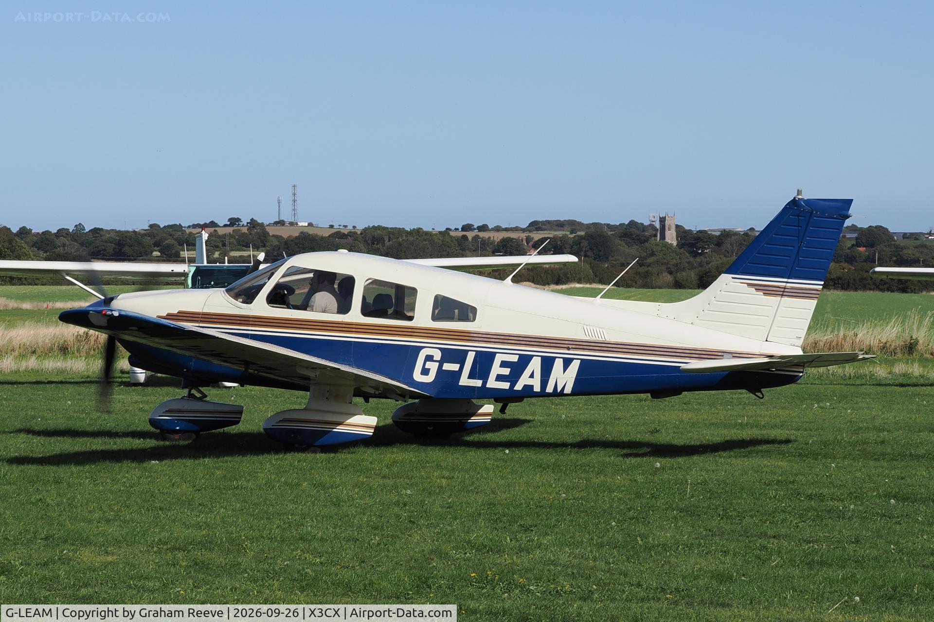 Aircraft G-LEAM, 1980 Piper PA-28-236 Dakota, c/n 28-8011061, Departing from Northrepps., at X3CX, photo by Graham Reeve