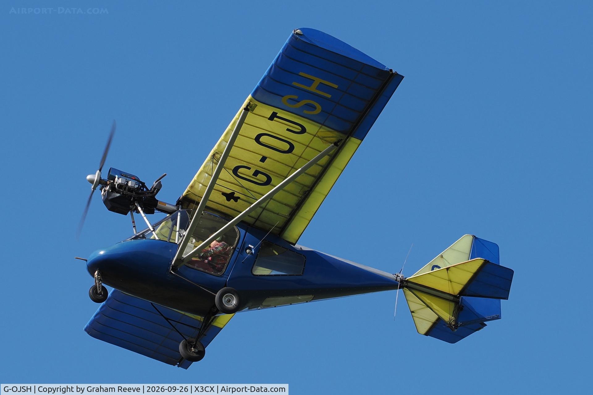 Aircraft G-OJSH, 2001 Thruster T600N 450, c/n 0061-T600N-052, Departing from Northrepps., at X3CX, photo by Graham Reeve