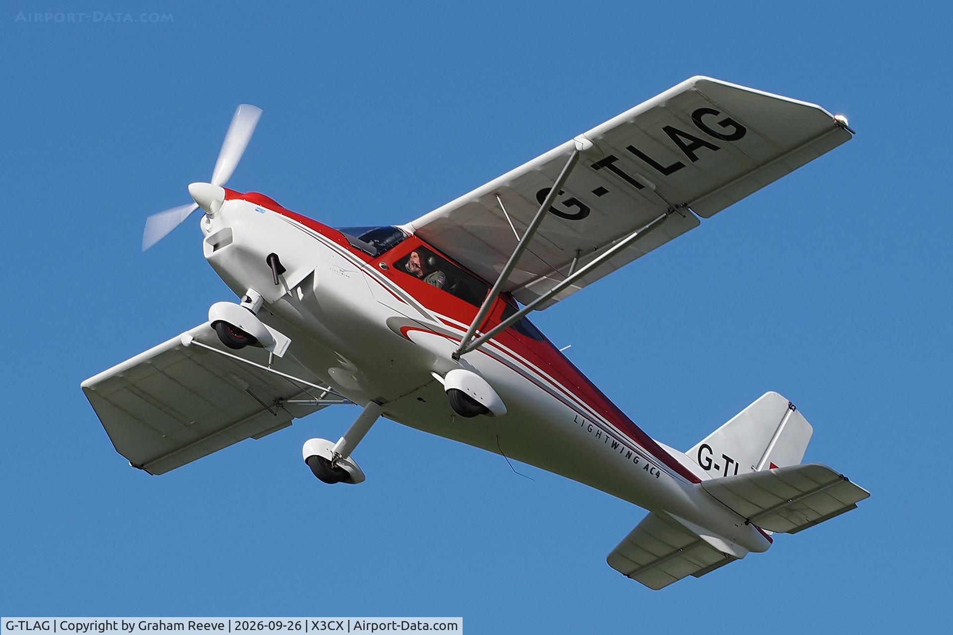 Aircraft G-TLAG, 2019 Light Wing AC4 CS-LSA, c/n 006, Departing from Northrepps., at X3CX, photo by Graham Reeve