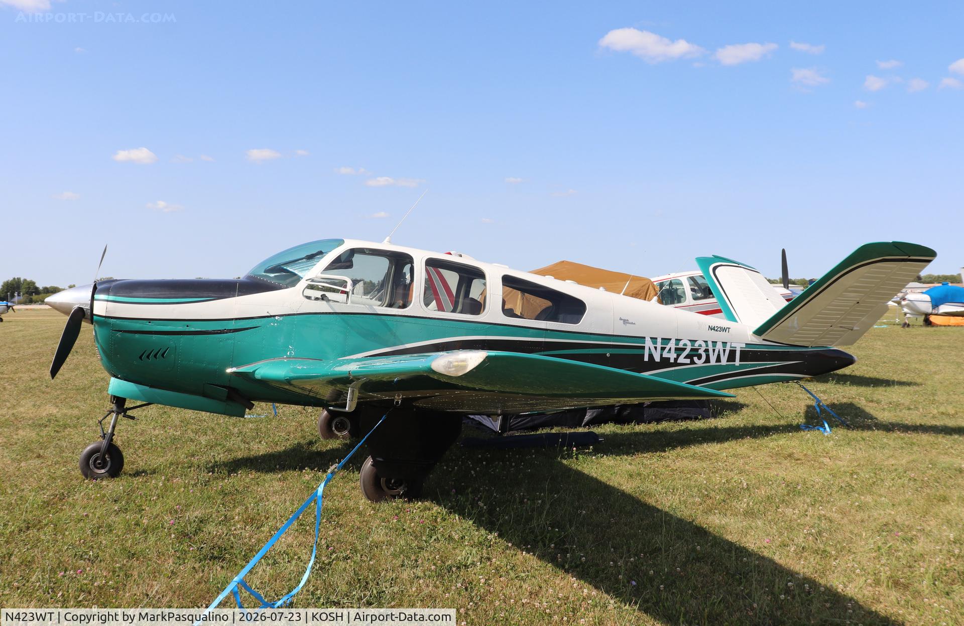 Aircraft N423WT, 1964 Beech S35 Bonanza, c/n D-7426, Beech S35, at KOSH, photo by MarkPasqualino