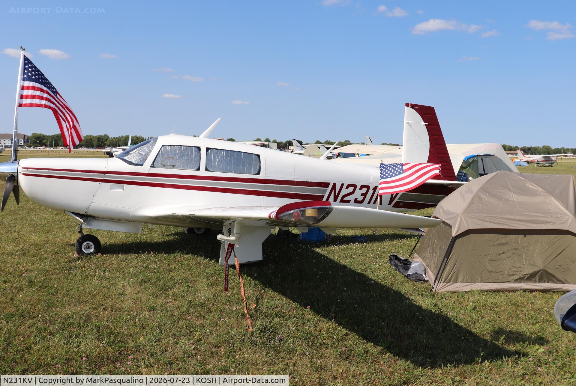 Aircraft N231KV, 1980 Mooney M20K, c/n 25-0291, Mooney M20K, at KOSH, photo by MarkPasqualino