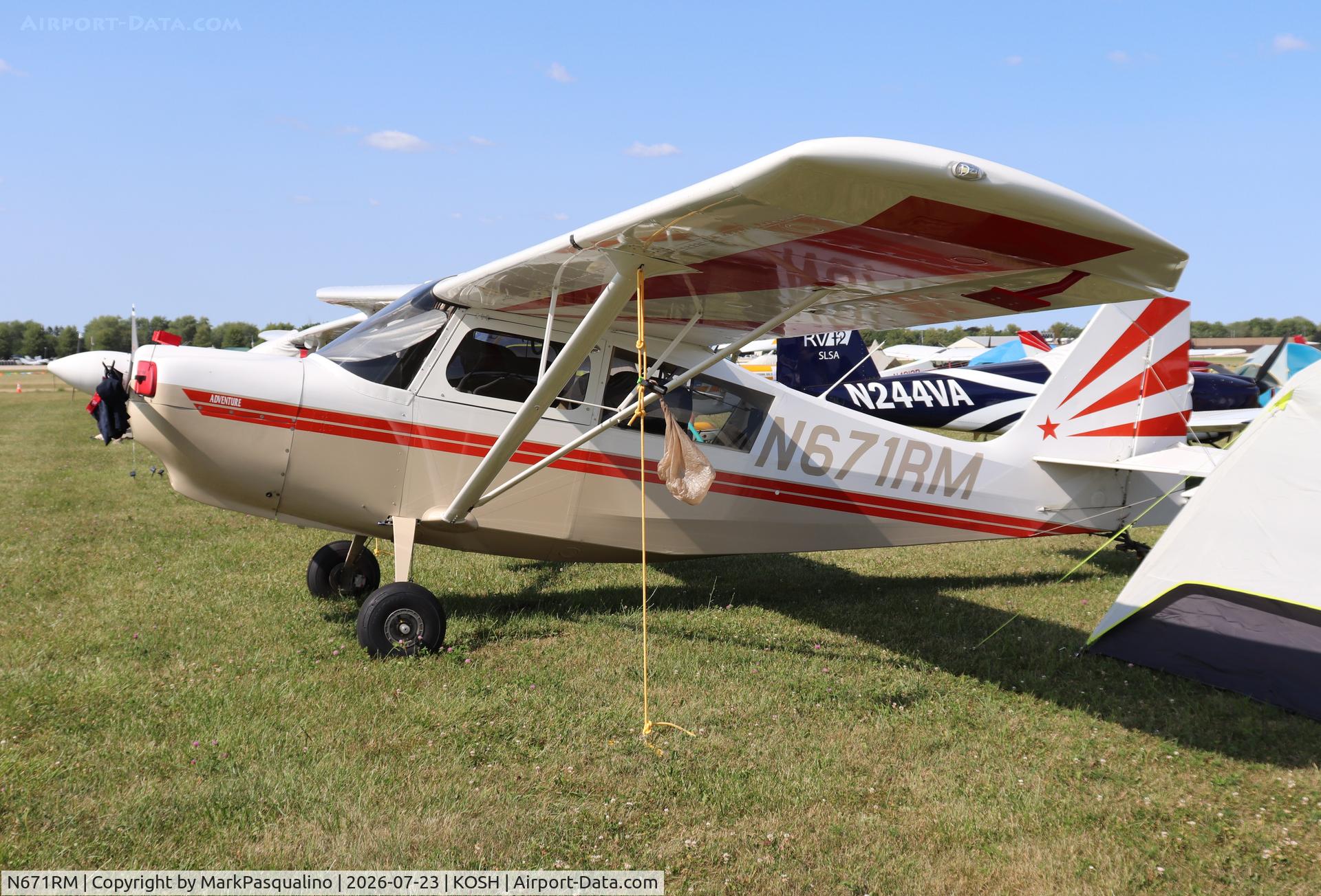Aircraft N671RM, 2002 American Champion 7GCAA Citabria, c/n 463-2002, American Champion 7GCAA, at KOSH, photo by MarkPasqualino