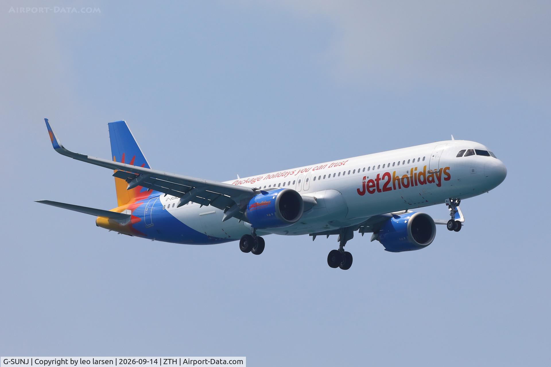 Aircraft G-SUNJ, 2024 Airbus A321-251NX, c/n 11943, Zakynthos 14.9.2026, at ZTH, photo by leo larsen