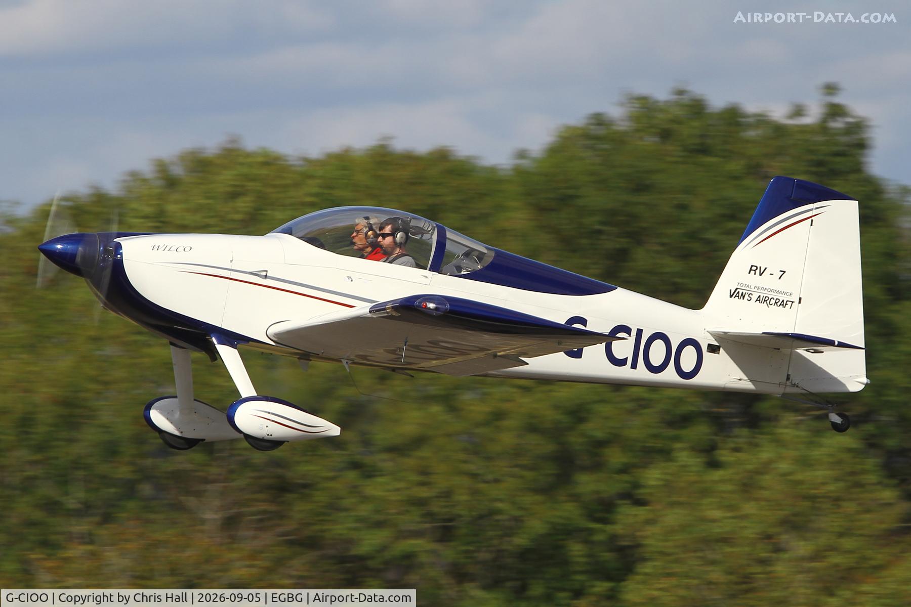 Aircraft G-CIOO, 2008 Vans RV-7, c/n 70913, LAA 80th Anniversary Rally, at EGBG, photo by Chris Hall