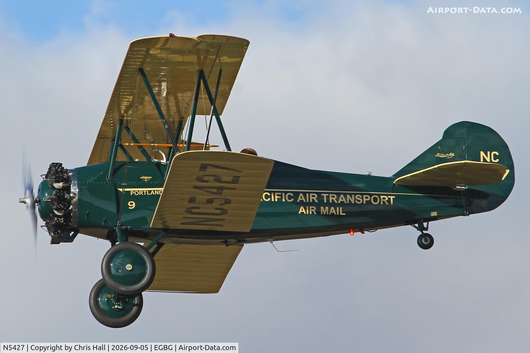 Aircraft N5427, 1928 Travel Air 4000, c/n 516, LAA 80th Anniversary Rally, at EGBG, photo by Chris Hall