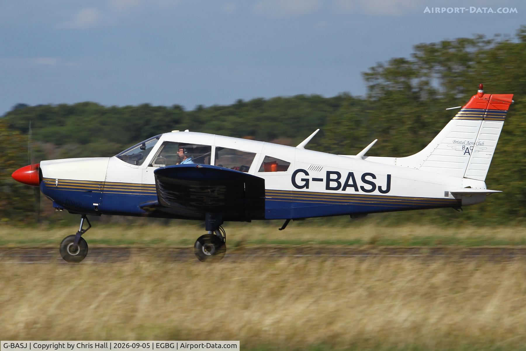 Aircraft G-BASJ, 1972 Piper PA-28-180 Cherokee, c/n 28-7305136, LAA 80th Anniversary Rally, at EGBG, photo by Chris Hall