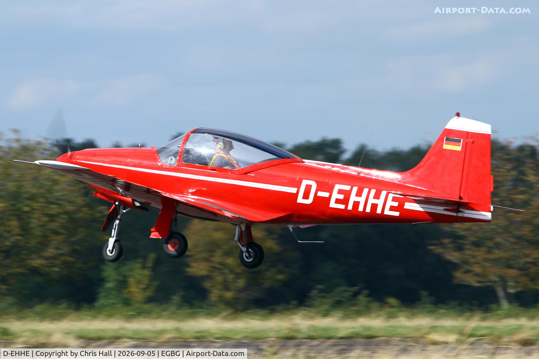 Aircraft D-EHHE, 1961 Aeromere F-8L Falco III, c/n 227, LAA 80th Anniversary Rally, at EGBG, photo by Chris Hall