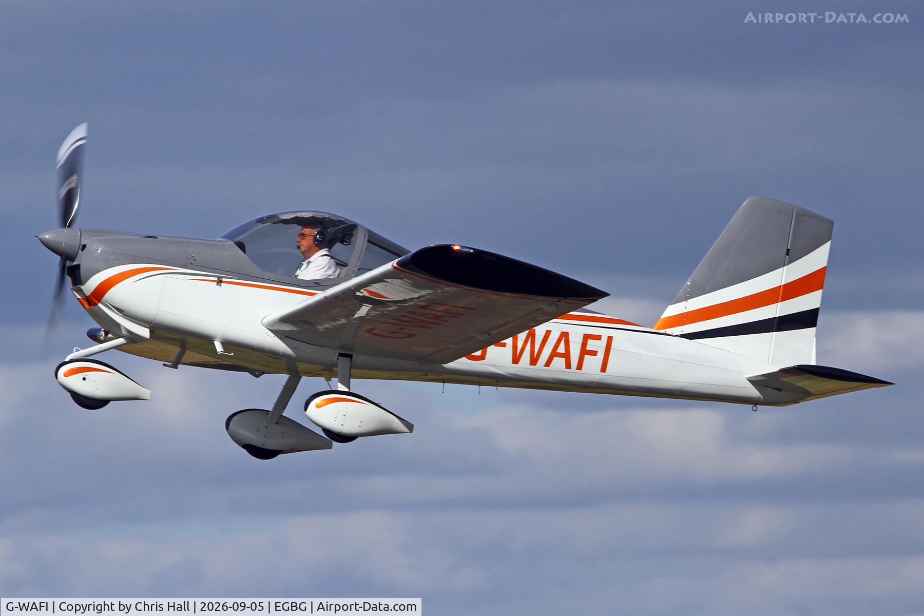 Aircraft G-WAFI, 2018 Vans RV-12, c/n LAA 363-15450, LAA 80th Anniversary Rally, at EGBG, photo by Chris Hall