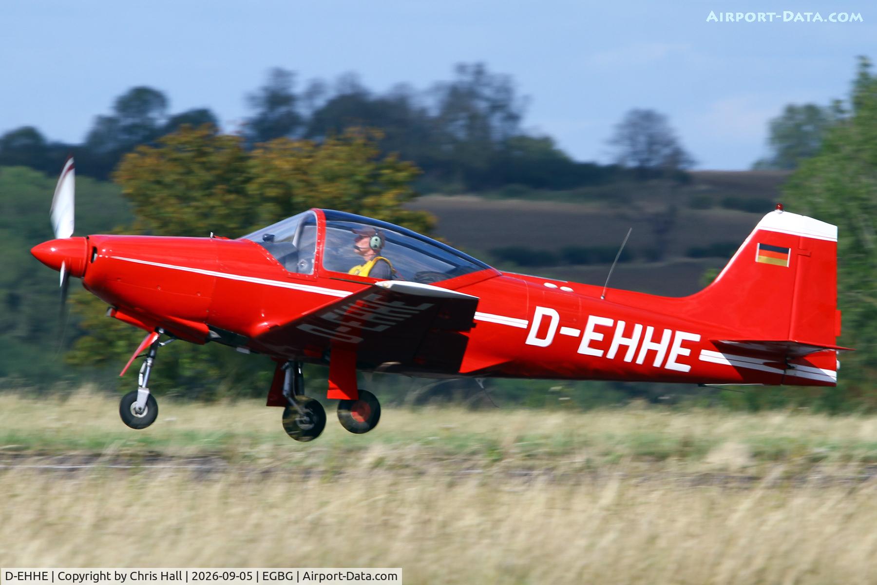 Aircraft D-EHHE, 1961 Aeromere F-8L Falco III, c/n 227, LAA 80th Anniversary Rally, at EGBG, photo by Chris Hall