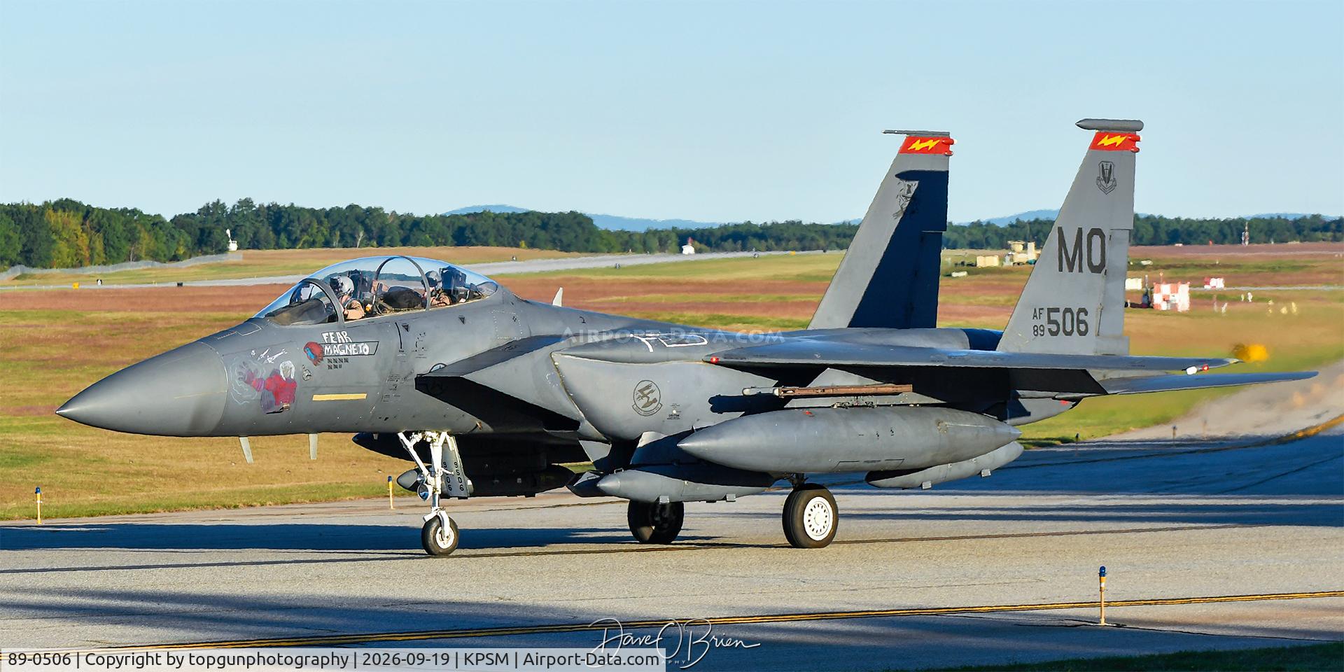 Aircraft 89-0506, 1989 McDonnell Douglas F-15E Strike Eagle, c/n 1153/E128, TBOLT23, at KPSM, photo by topgunphotography