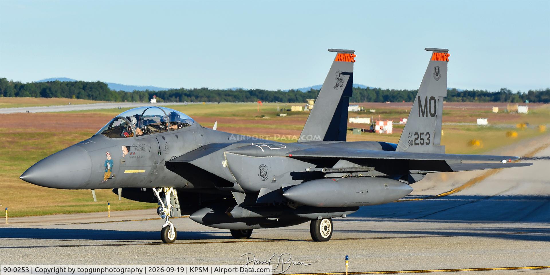 Aircraft 90-0253, 1990 McDonnell Douglas F-15E Strike Eagle, c/n 1189/E155, TBOLT25, at KPSM, photo by topgunphotography