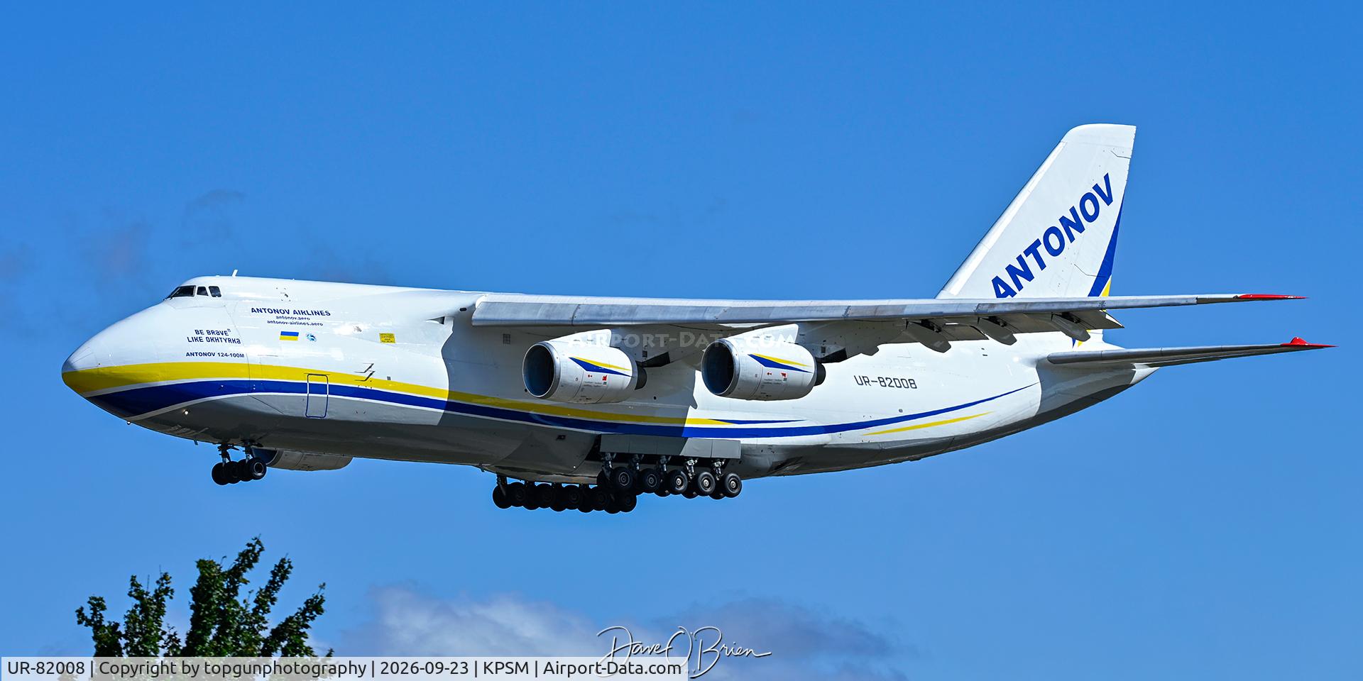 Aircraft UR-82008, 1986 Antonov An-124-100M Ruslan, c/n 19530501006 l/n 106, AN-124 inbound RW34, at KPSM, photo by topgunphotography