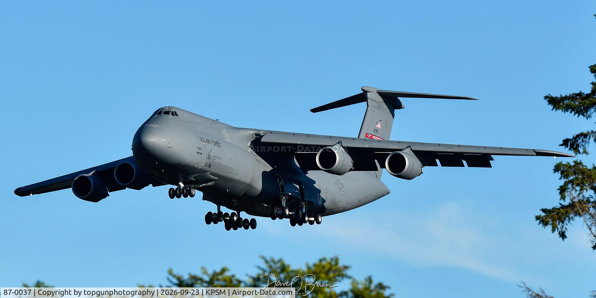 Aircraft 87-0037, 1987 Lockheed C-5B Galaxy, c/n 500-0123, REACH2021 inbound for fuel stop, at KPSM, photo by topgunphotography
