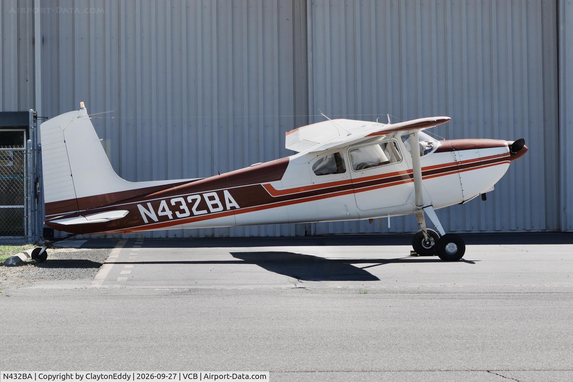 Aircraft N432BA, 1956 Cessna 180, c/n 32279, Vacaville Nut Tree airport in California 2026., at VCB, photo by ClaytonEddy