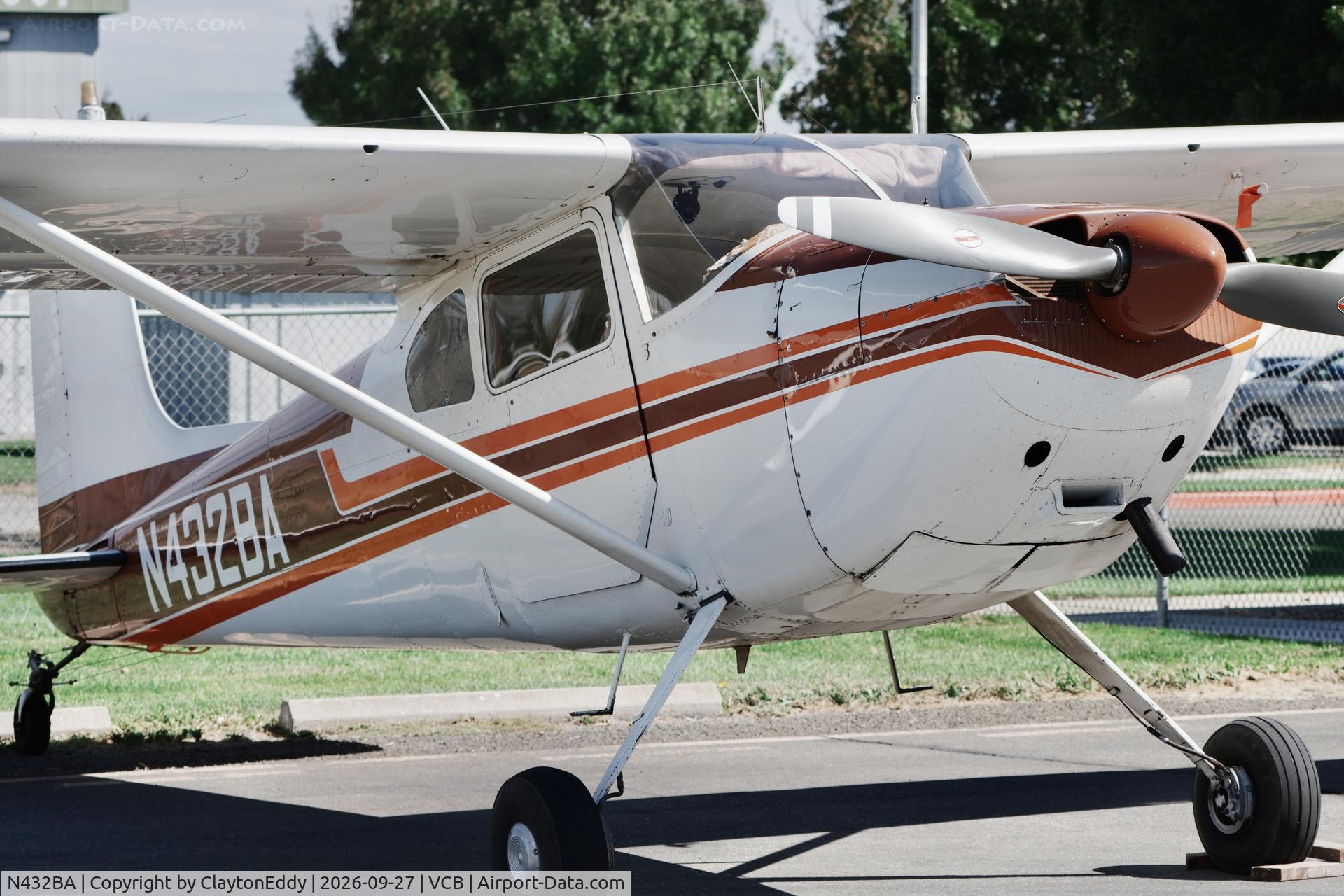 Aircraft N432BA, 1956 Cessna 180, c/n 32279, Vacaville Nut Tree airport in California 2026., at VCB, photo by ClaytonEddy