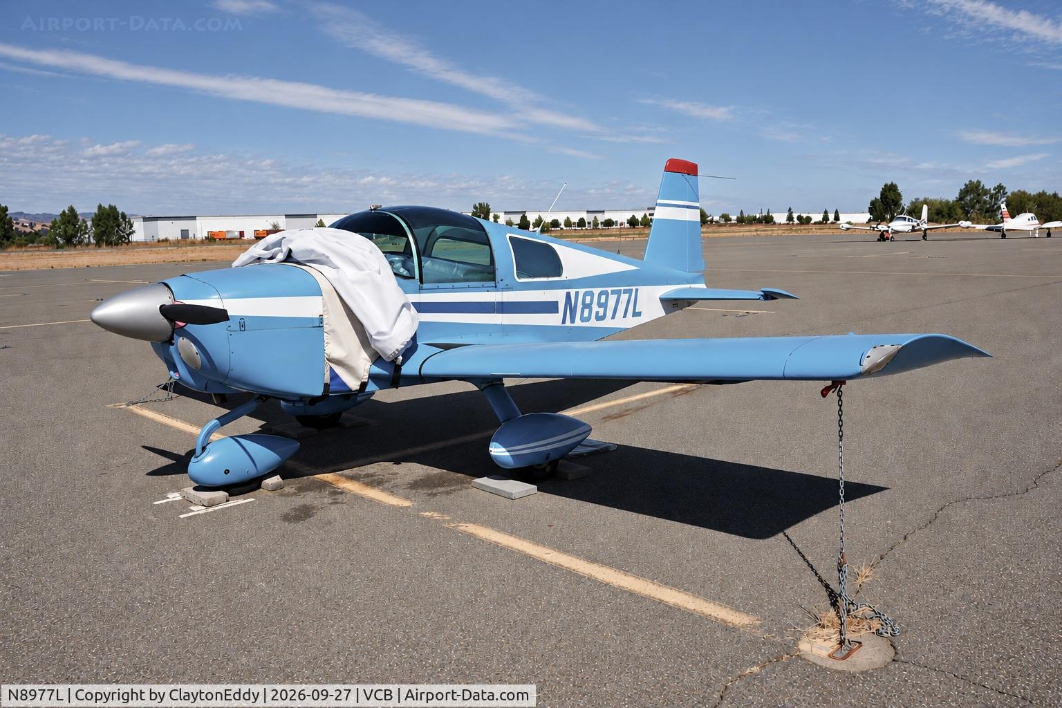 Aircraft N8977L, 1974 Grumman American AA-1B Trainer, c/n AA1B-0427, Vacaville Nut Tree airport in California 2026, at VCB, photo by ClaytonEddy