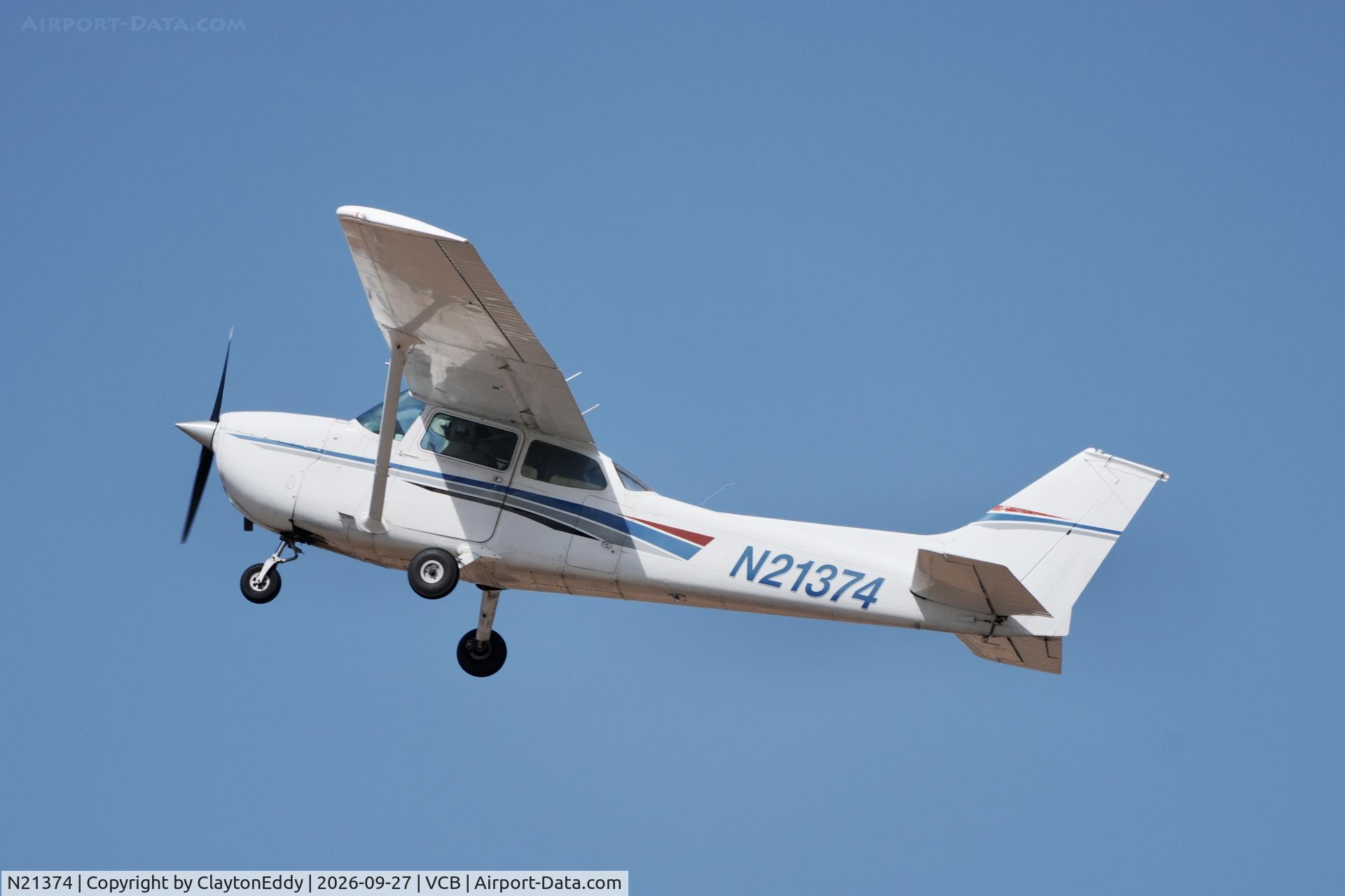 Aircraft N21374, 1974 Cessna 172M, c/n 17263938, Vacaville Nut Tree airport in California 2026., at VCB, photo by ClaytonEddy