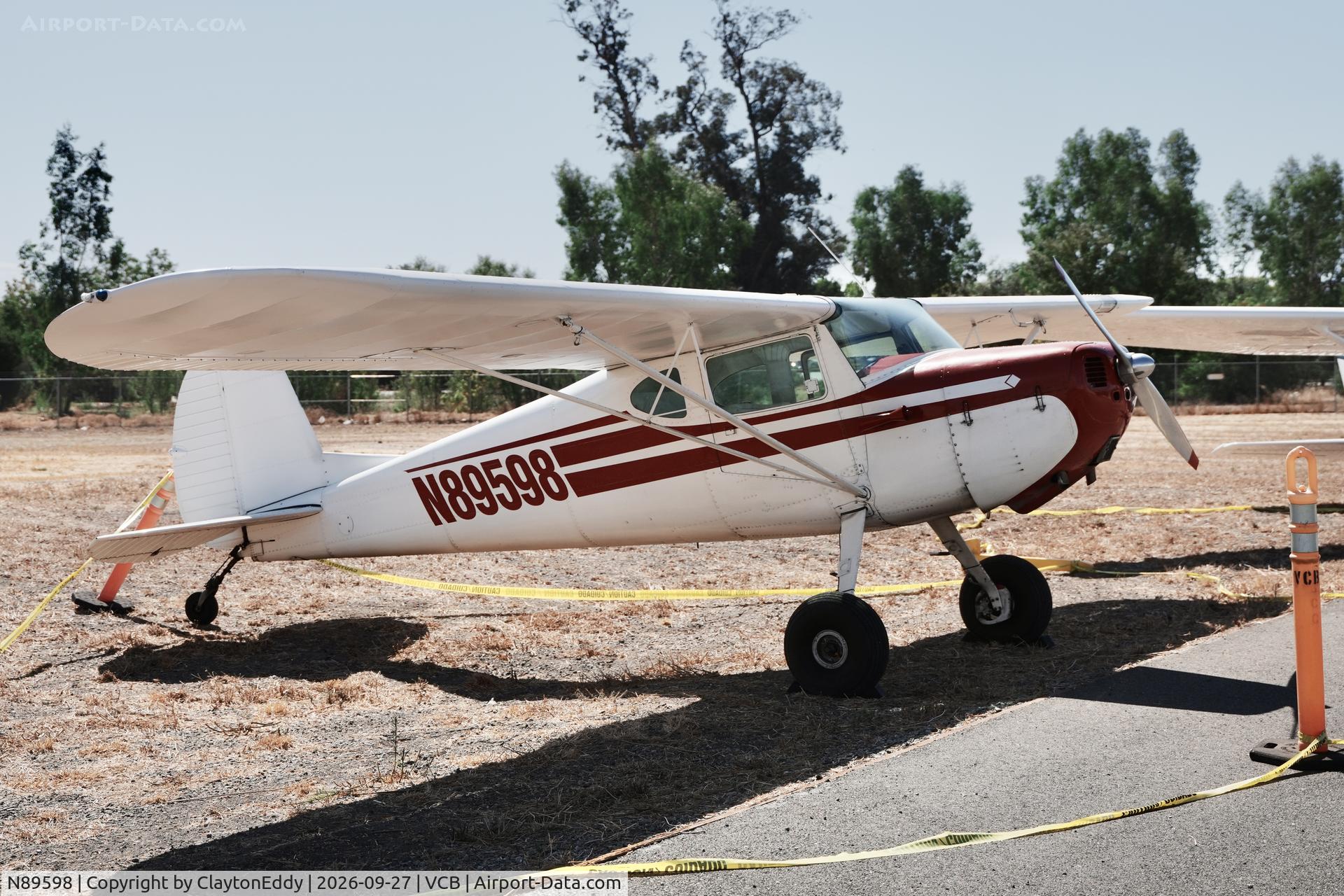 Aircraft N89598, 1946 Cessna 120, c/n 8642, Vacaville Nut Tree airport in California 2026, at VCB, photo by ClaytonEddy